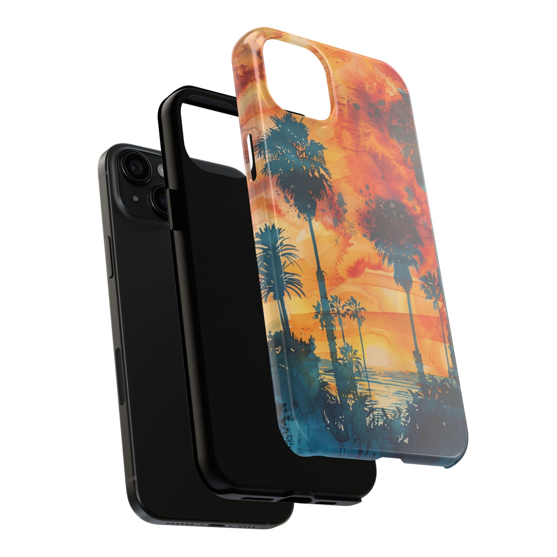 Los Angeles Sunset iPhone Case, Golden Hour Scenic View, Hollywood Hills Sunset Phone Case, Palm Trees Phone Case, iphone 15 pro max case