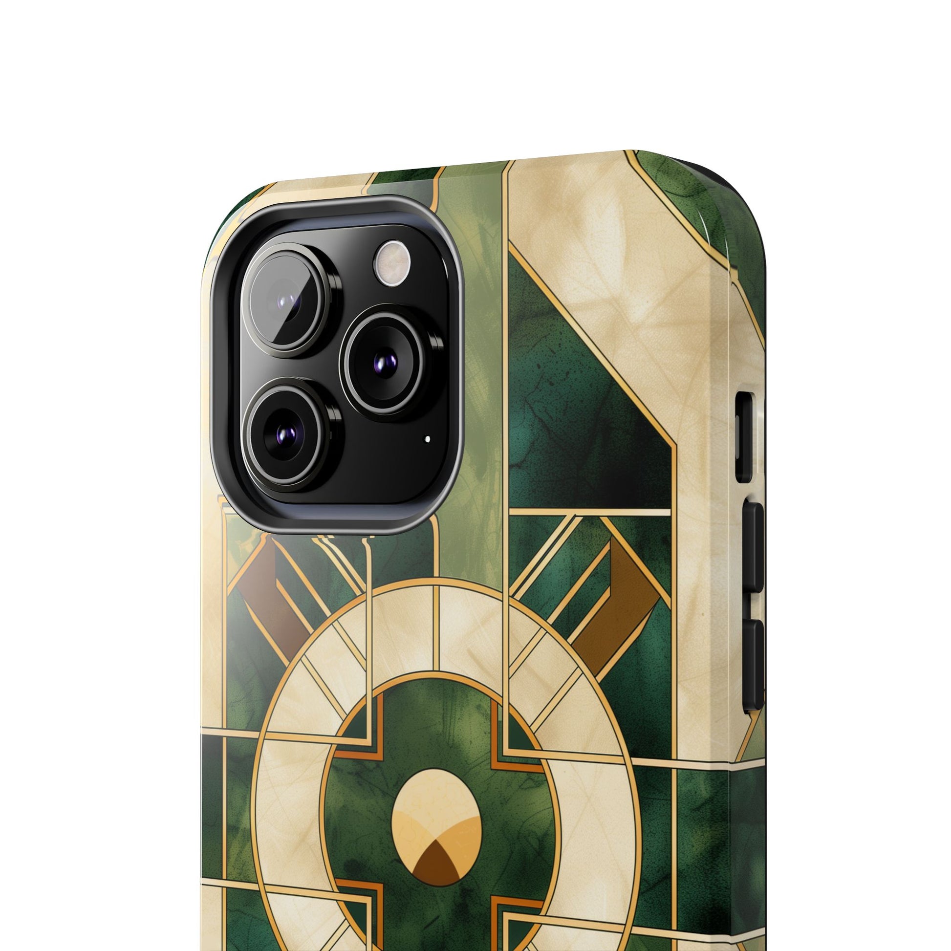 Green Frank Lloyd Wright Inspired Phone Case - Geometric Elegance for iPhone Models