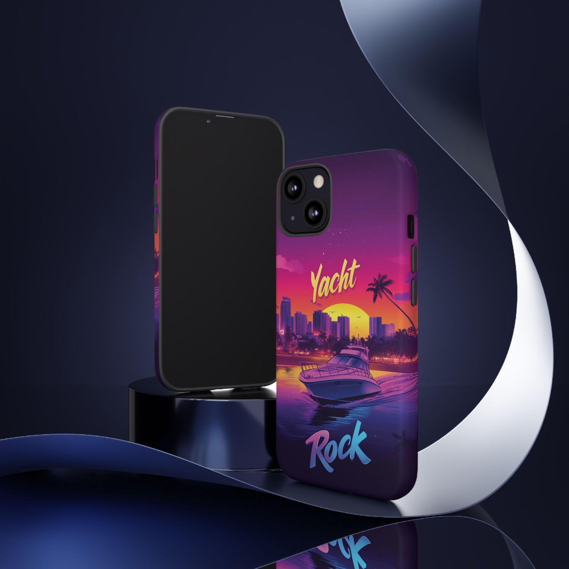 Yacht Rock Custom Phone Case iPhone 13 14 15 16 Pro Max Sunset Cruise Harbor Miami Vice Yacht Rock Gift Boating Captain South Beach Surfing