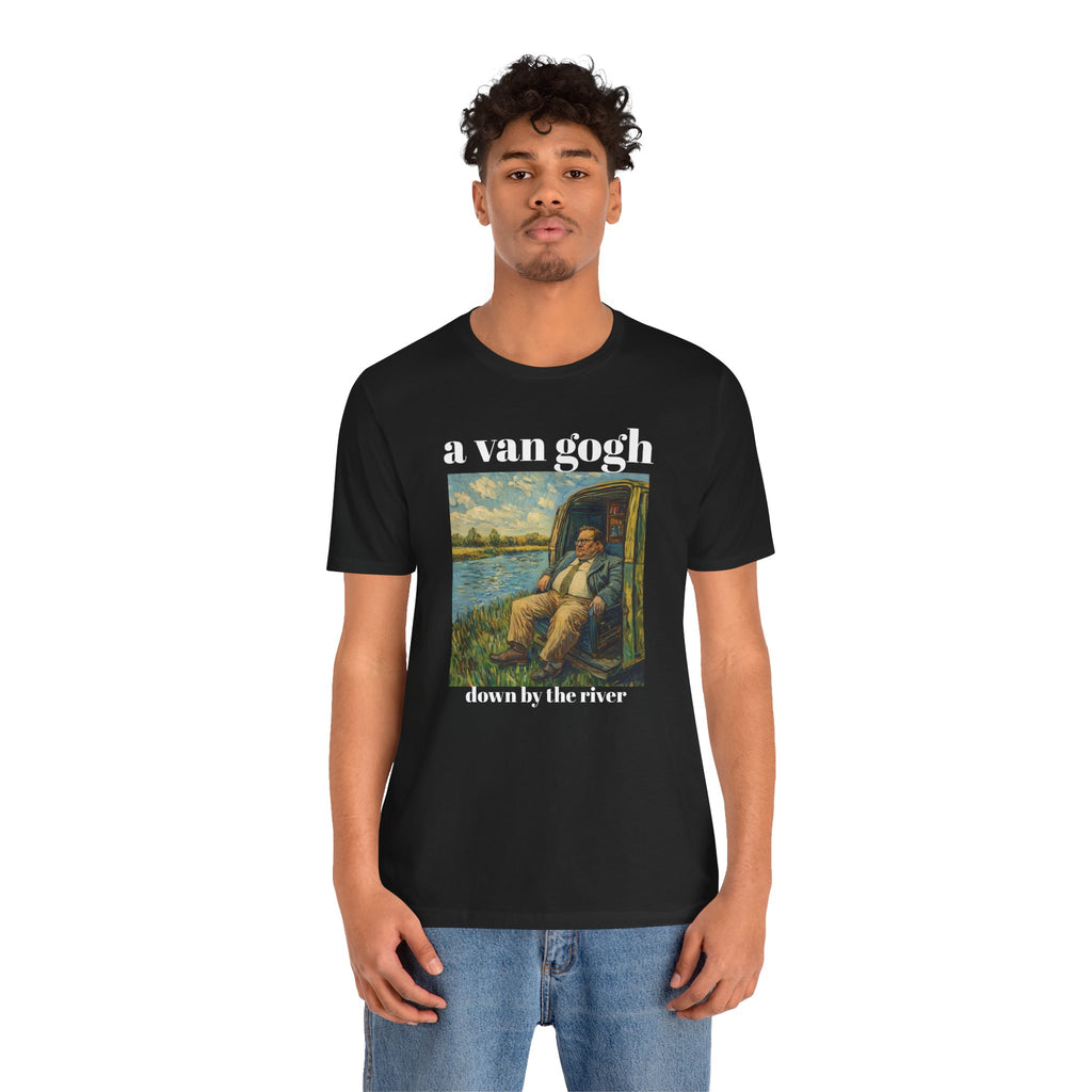 Tshirt Van Gogh Down by the River Van Gogh Style Print Sitting by a River Graphic Tee Tshirt Matte Foley Wall Decor ShirtFine Wall Art