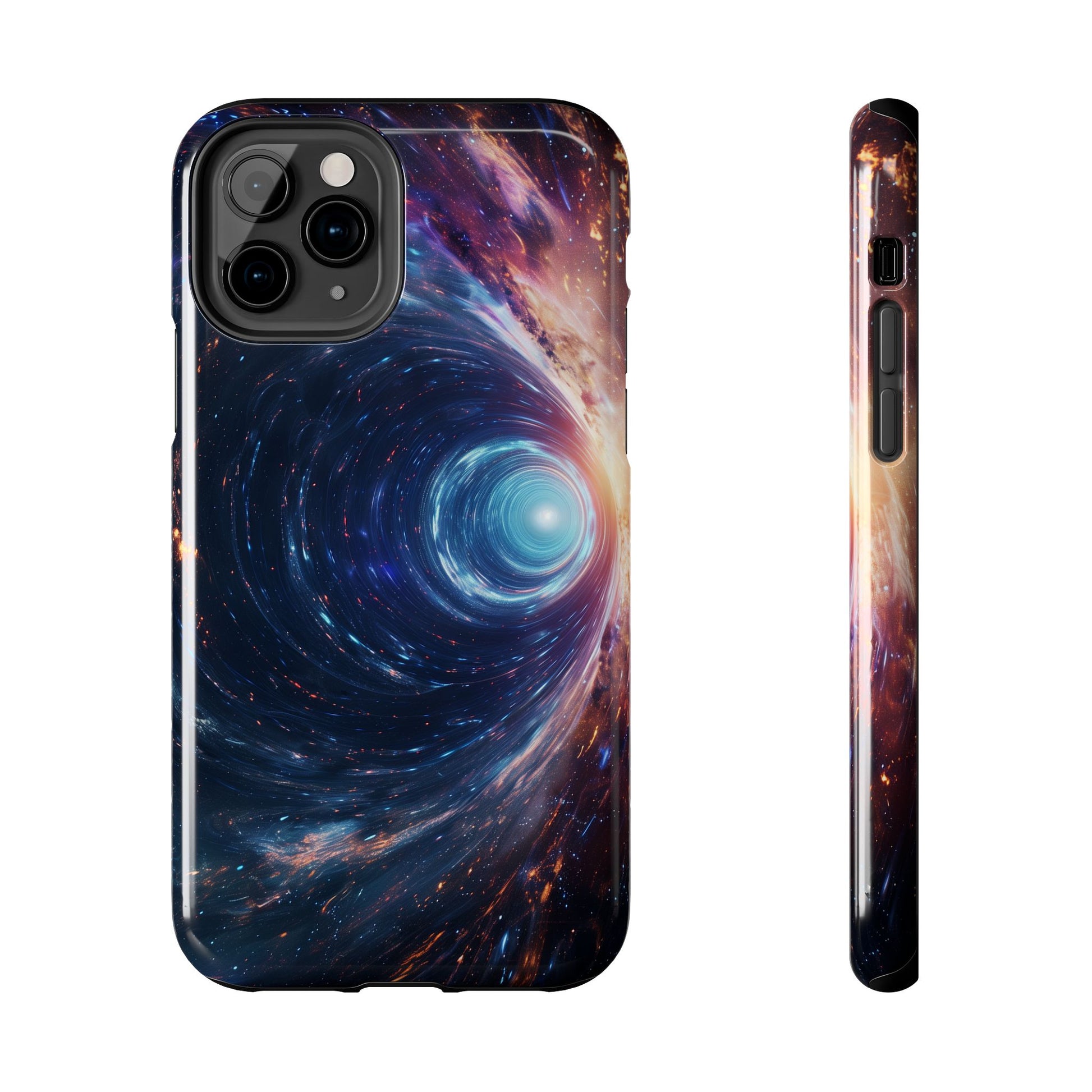 Geeky iPhone Case - Space Geek Case - Space Wormholes Phone Case - Cosmic Galaxy Cover with Futuristic Wormhole Design - Sci-Fi iphone Case