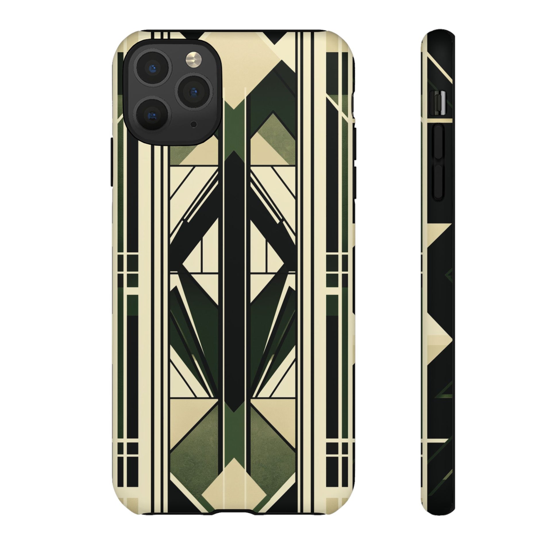 Dark Green Frank Lloyd Wright Inspired Phone Case Geometric Stained Glass Art Deco Marble Gold 13 14 15 16 iPhone Pro Max Galaxy Pixel