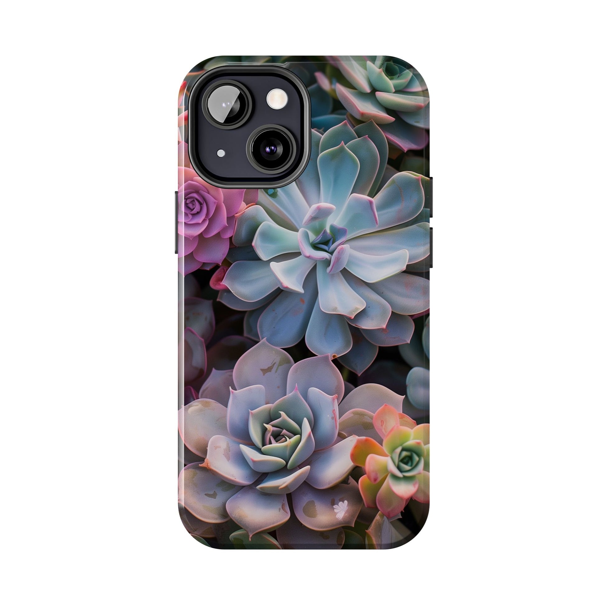 Pastel Succulent Flower Design Durable Phone Case - Tough Protection for iPhones