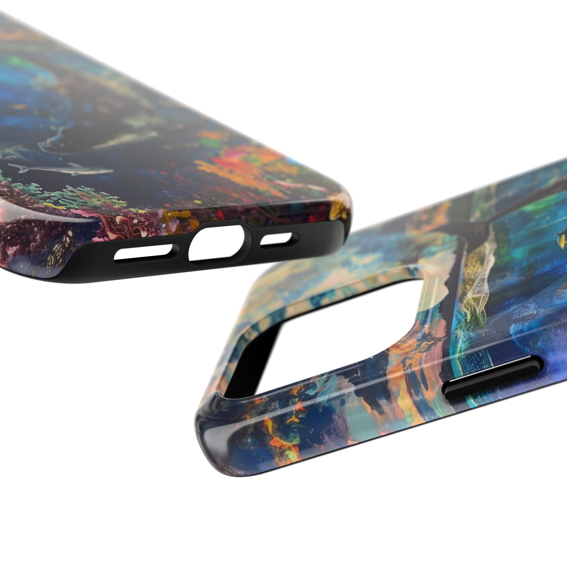 Abstract Moonlit Whale Underwater Phone Case - Durable and Stunning Protective Cover