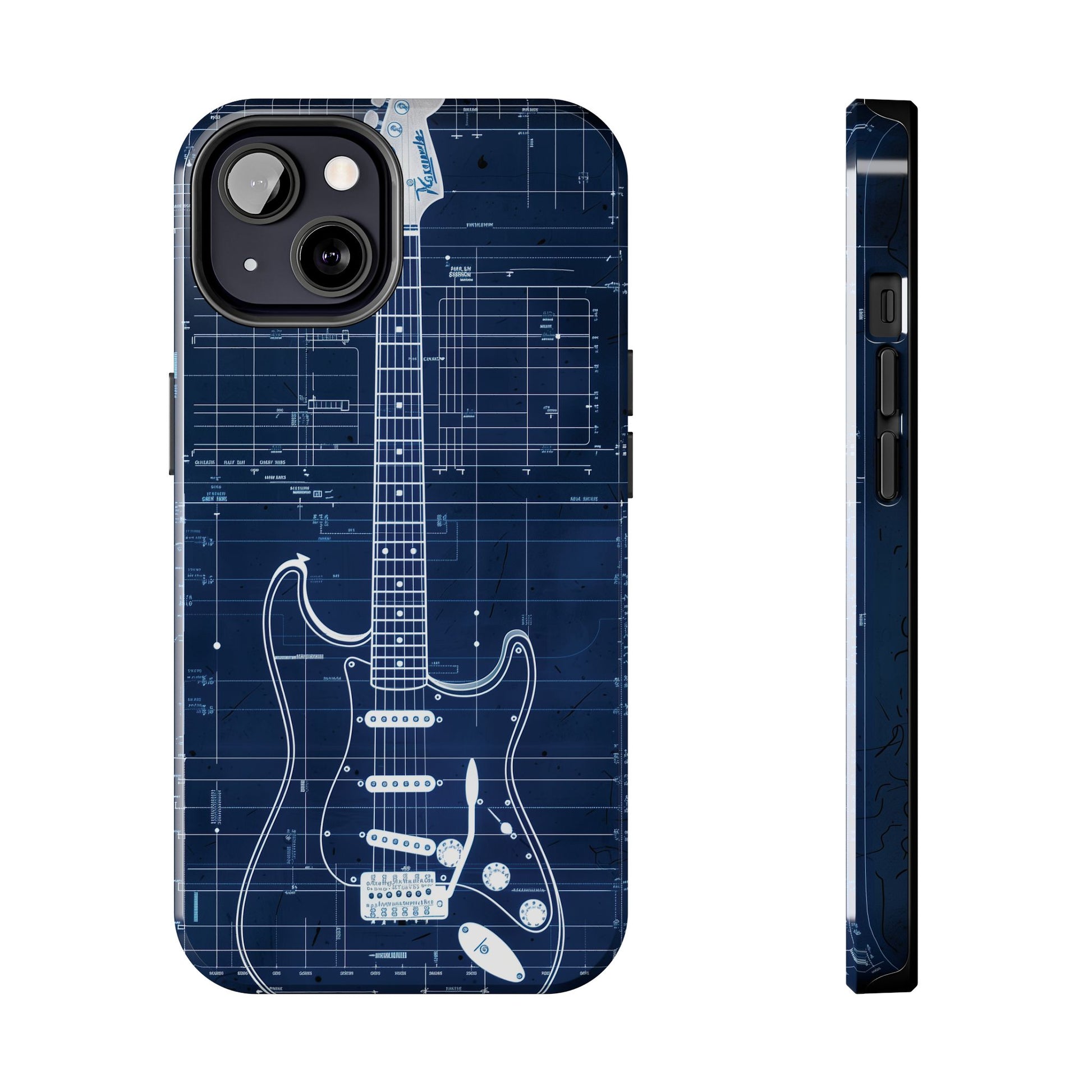 Guitar Phone Case, Guitar Blueprint iPhone Cover, Vintage Guitar Design, Custom iPhone Covers, Rock Music Phone Accessories, Musician Gift