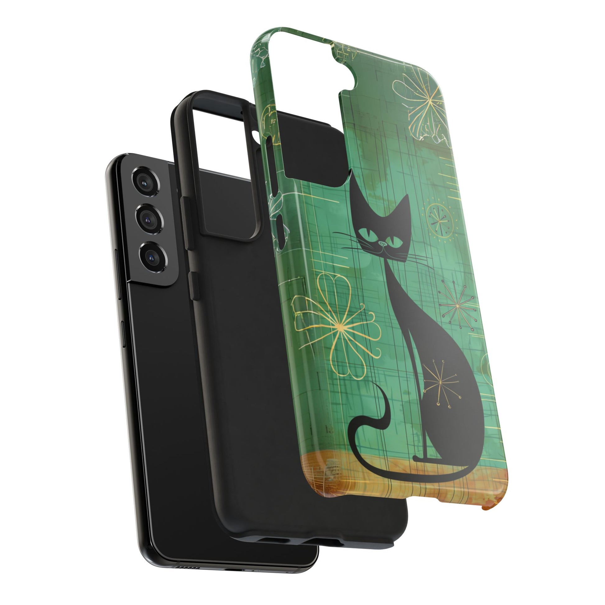 Mid-Century Modern Phone Case-Case, Mid Mod iPhone Case, Atomic Cats iPhone Case, Retro Chic Smartphone Cover, Unique Phone Case