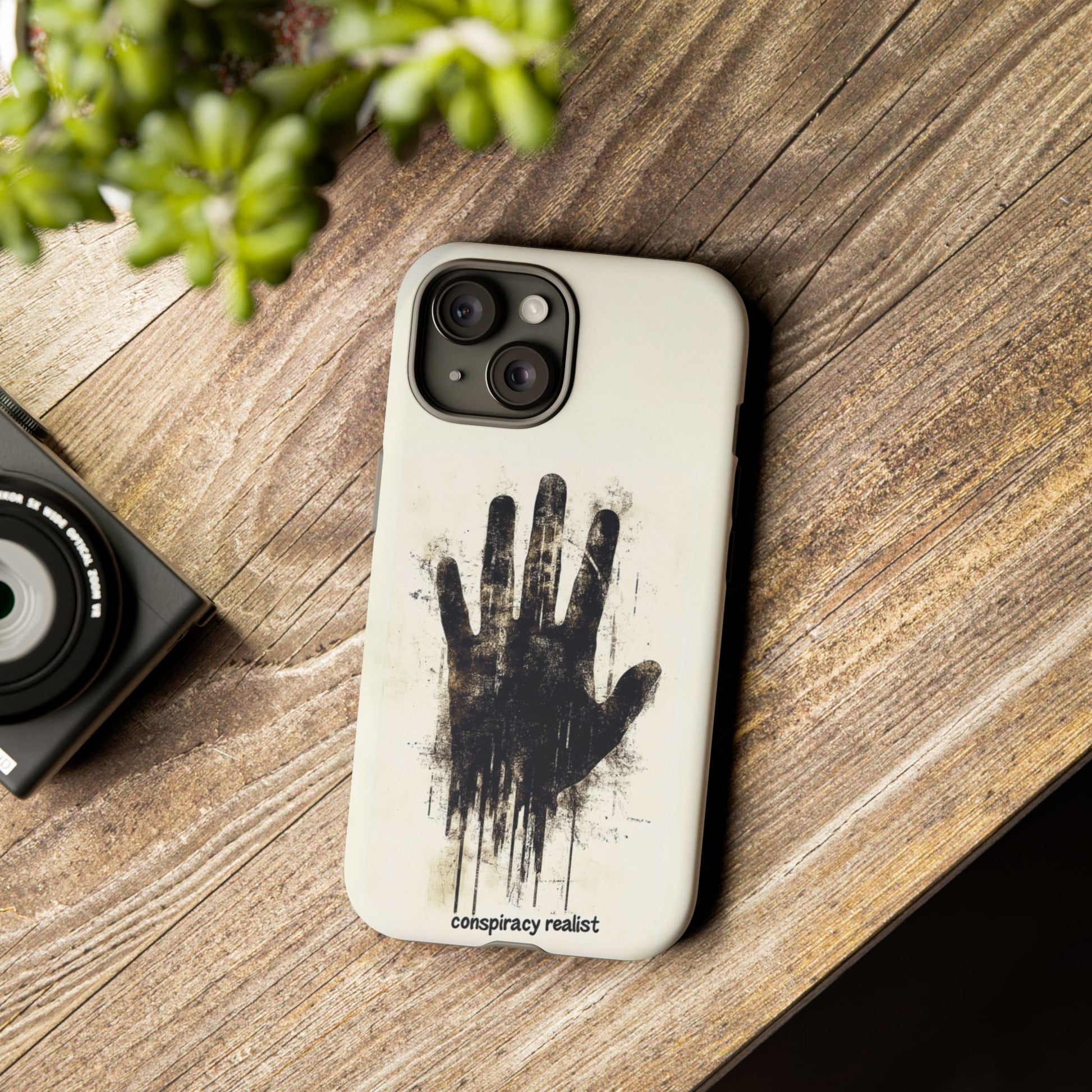 Conspiracy Realist Paranormal Mystery Design X-Files Inspired Ghostly Hand Conspiracy Theory Creepy iPhone 13 14 15 16 Pro Max Galaxy Pixel