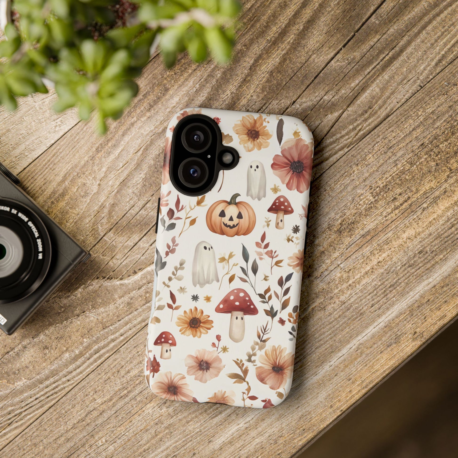 Cottagecore Fall Floral Phone Case for iPhone Samsung Pixel Autumn Pumpkin Tough Case iPhone 16 15 14 13 Pro Max