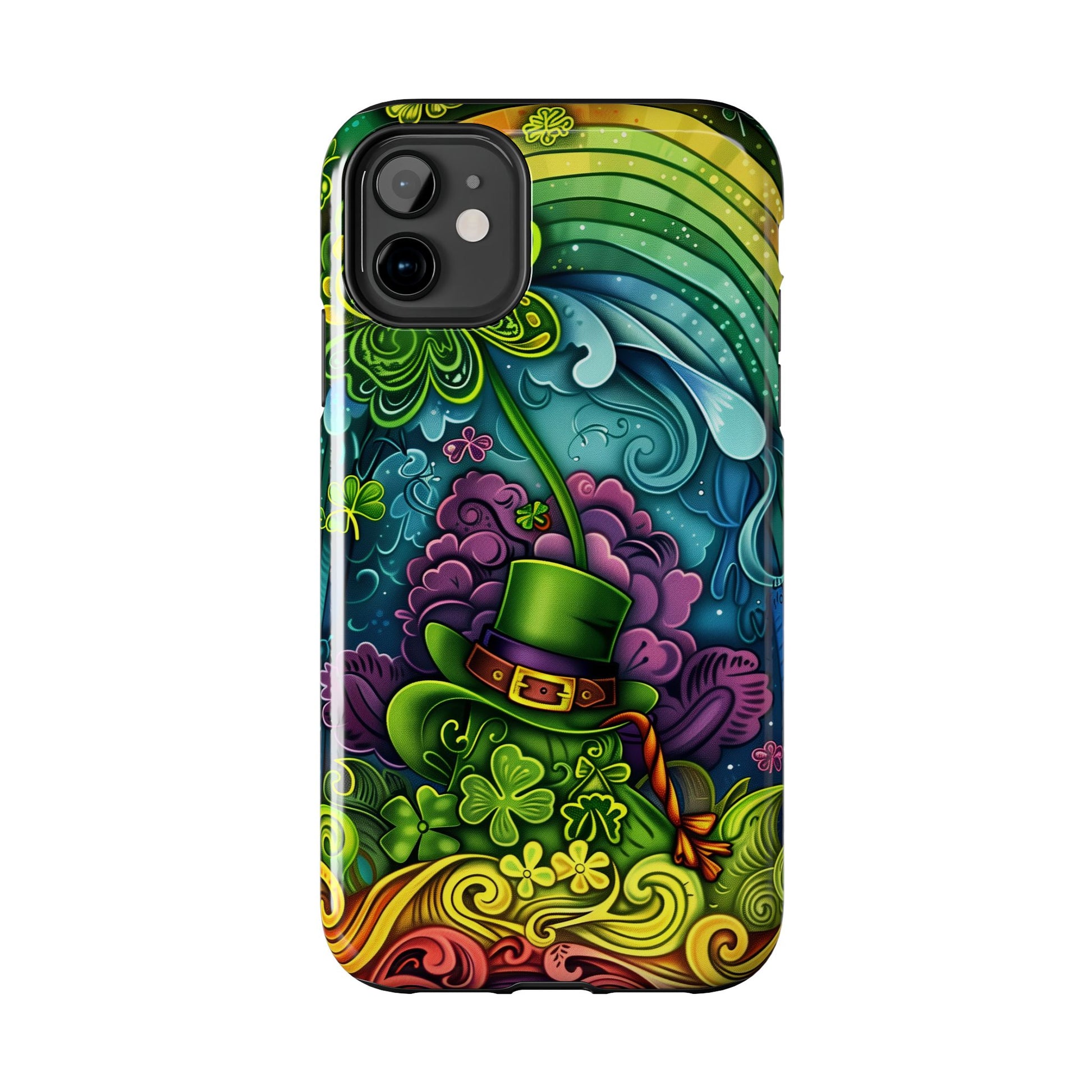 St. Patrick's Day Lucky Phone Case, Green Shamrock Protective Cover, Durable Irish Luck Phone Accessory, Holiday Gift Idea