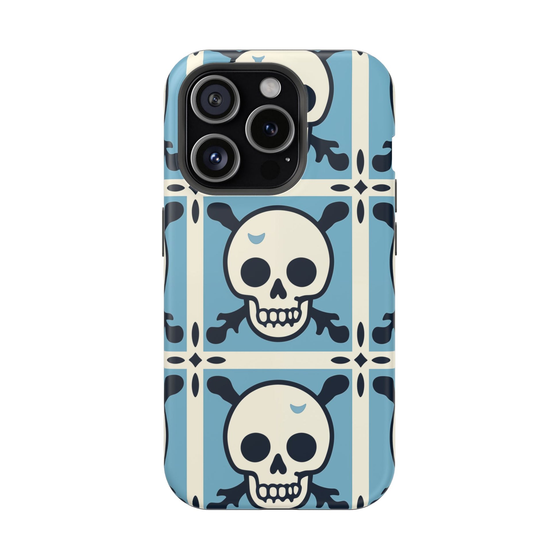 Cute Skull Phone Case Sugar Skull Ghingham Impact-Resistant Cover Goth Skull, Halloween Gift iphone 13 14 15 16 Pro Max