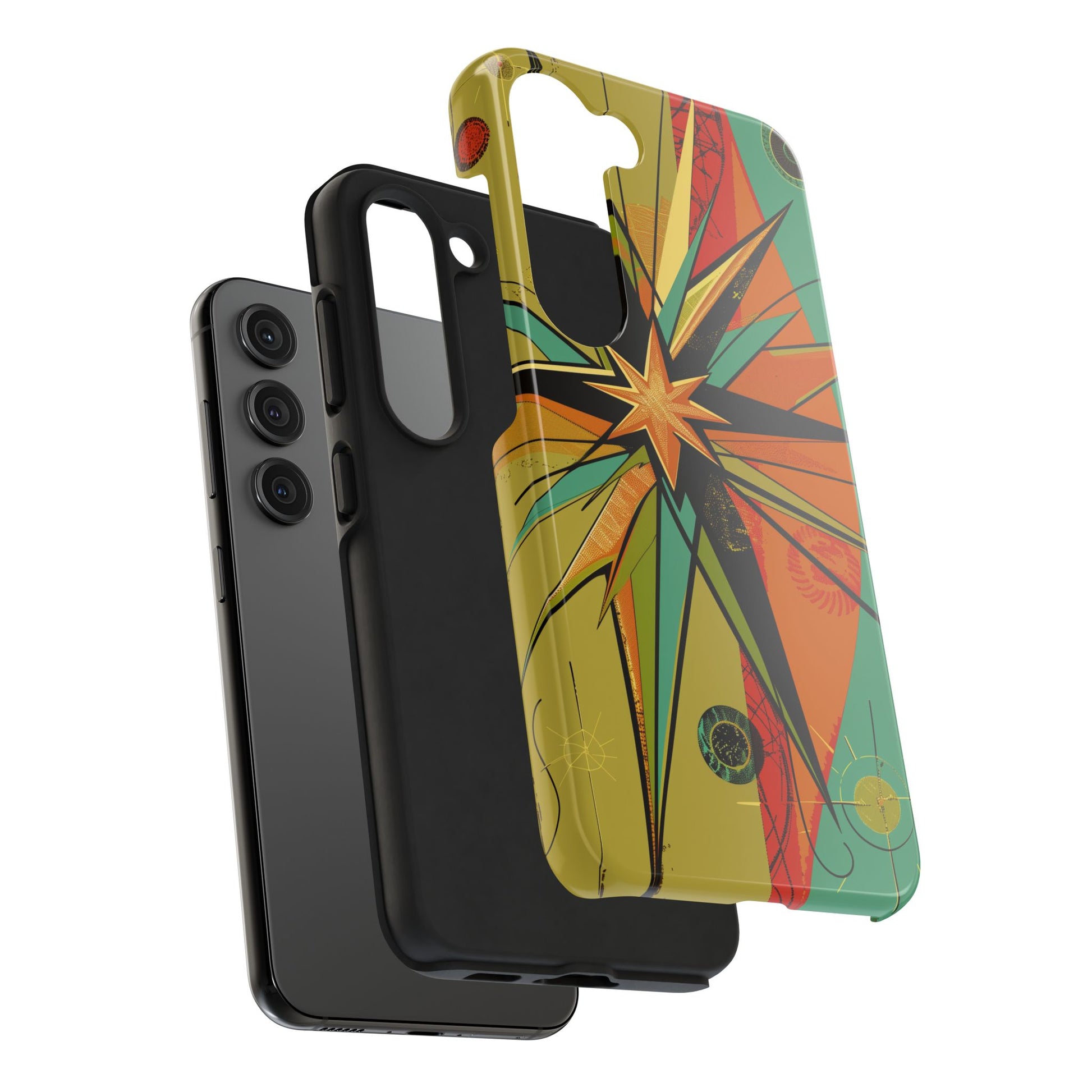 Mid Century Modern Star Design Phone Case, Earth Tone Colors, Retro Style Smartphone Cover, Vintage Phone Case, iPhone 14 Case, Apple iPhone