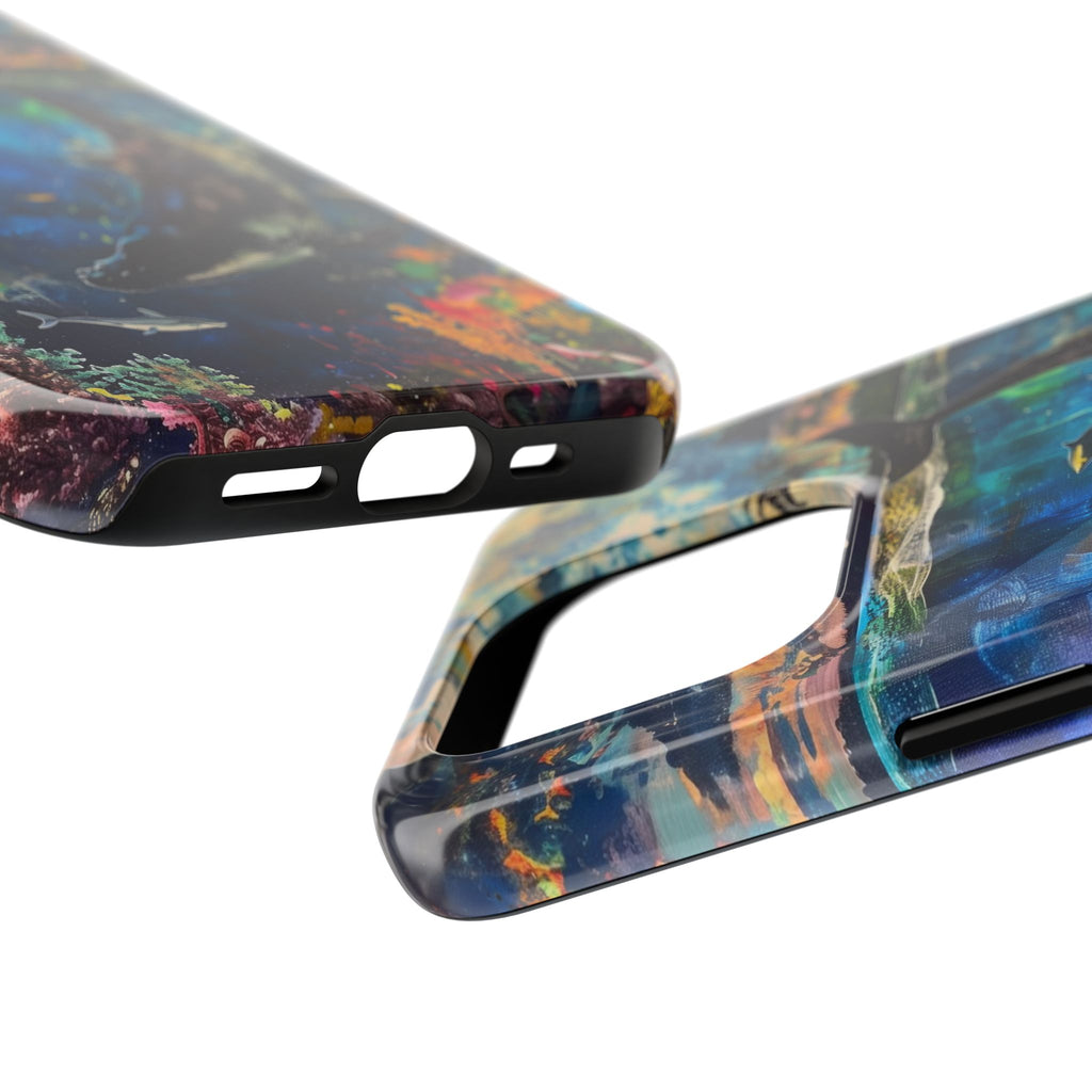 Abstract Moonlit Whale Underwater Phone Case - Durable and Stunning Protective Cover