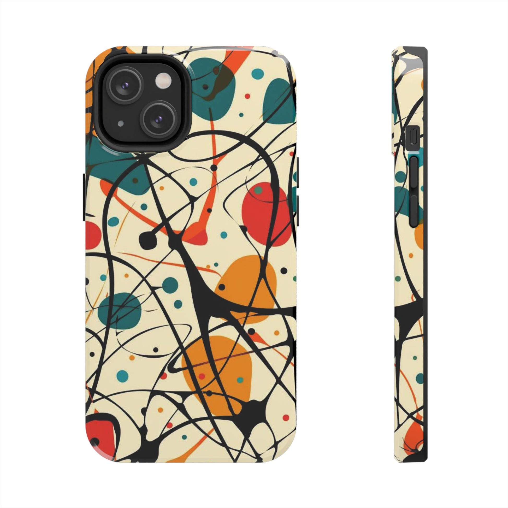 Mid Mod Phone Case,  Colorful Mid Mod Design Durable Phone Case, Vibrant and Stylish iPhone Tough Cover, iphone 15 case, iphone 14 pro max