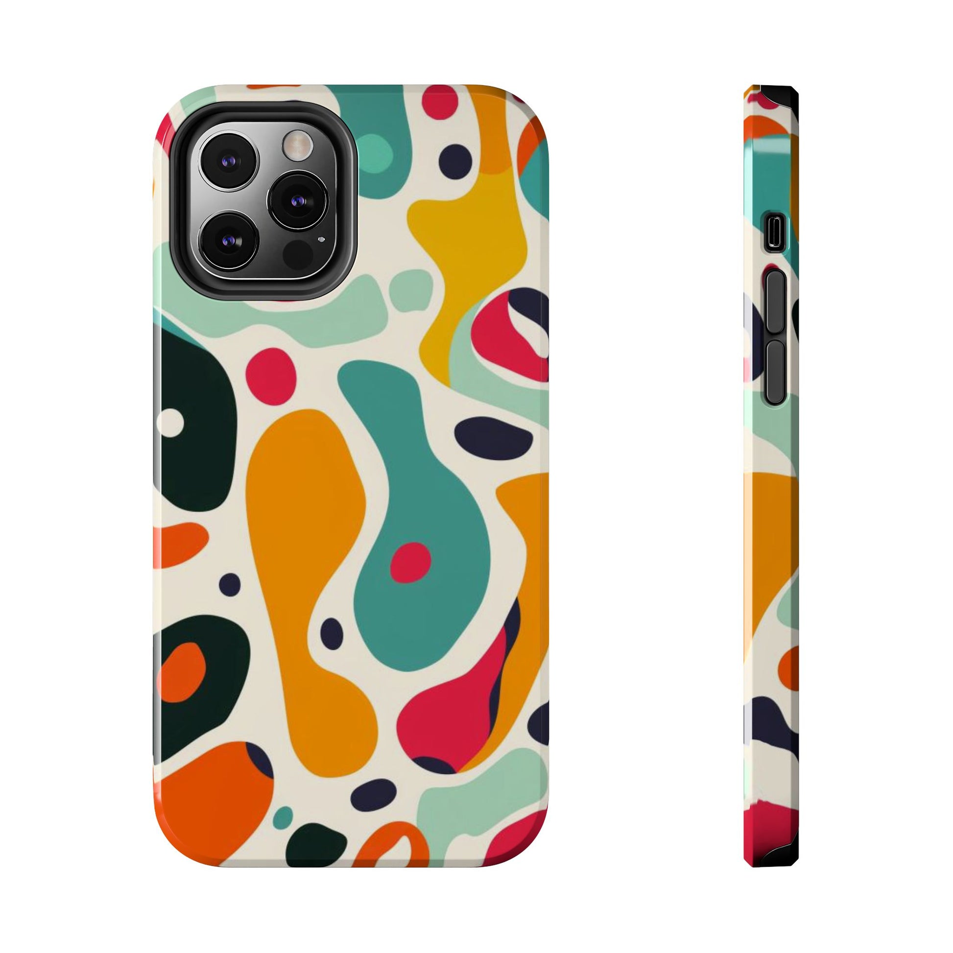Mid Mod Fun Spots - Colorful Mid Mod Design Durable Phone Case - Vibrant and Stylish iPhone Tough Cover - Fun Retro Protection Accessory