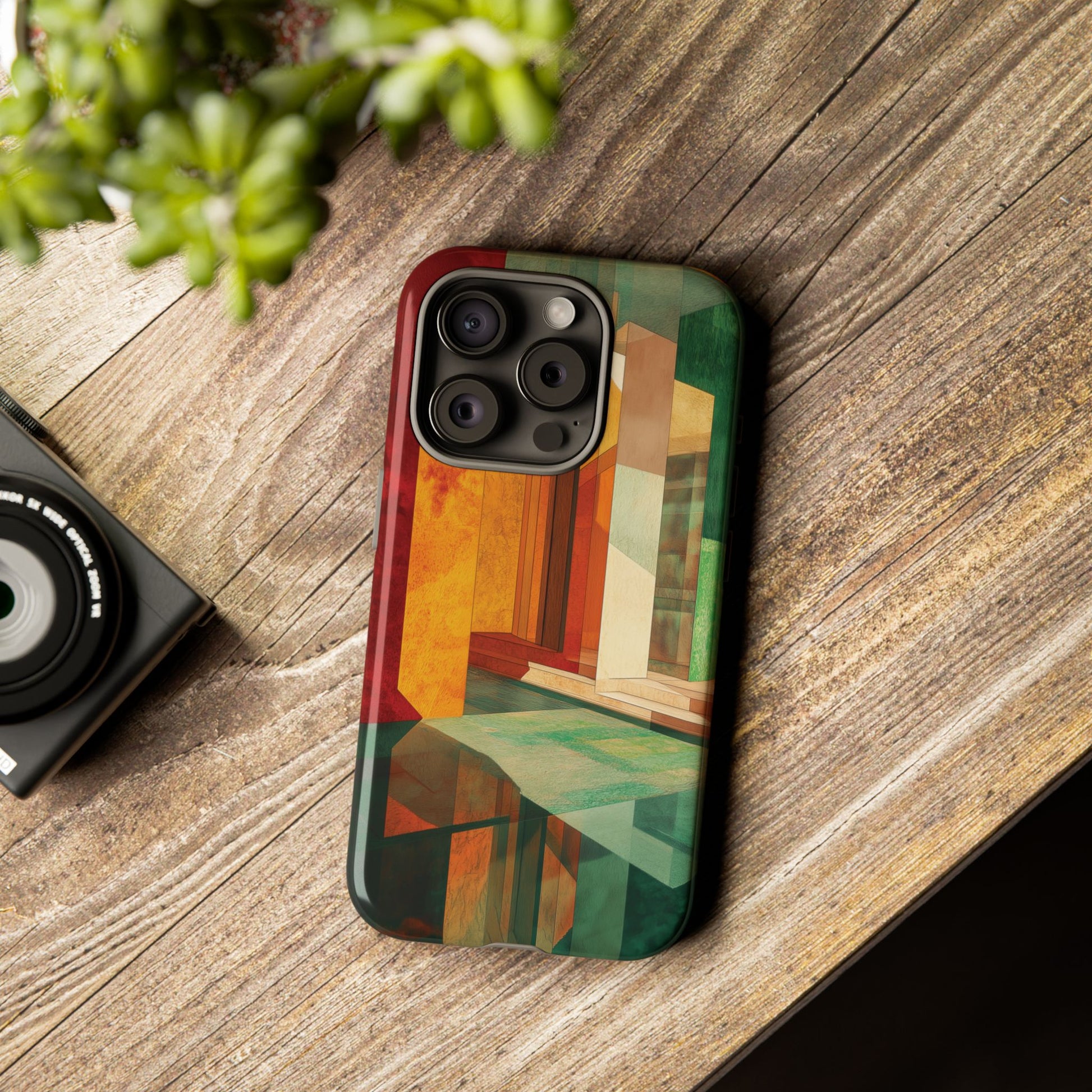 Art Deco Frank Lloyd Wright Inspired Usonian Phone Case Geometric Stained Glass Art Deco Marble Gold 13 14 15 16 iPhone Pro Max Galaxy Pixel