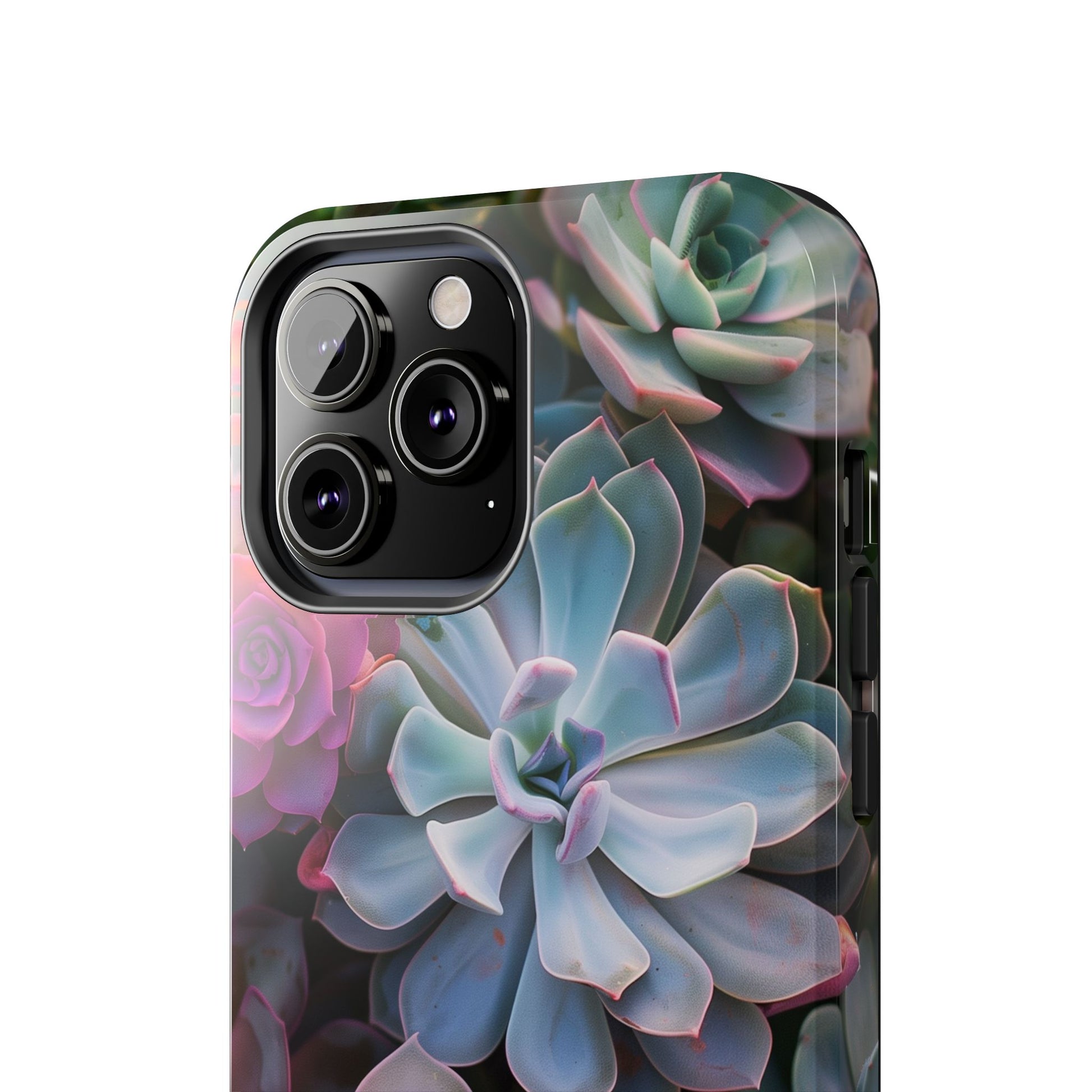 Pastel Succulent Flower Design Durable Phone Case - Tough Protection for iPhones