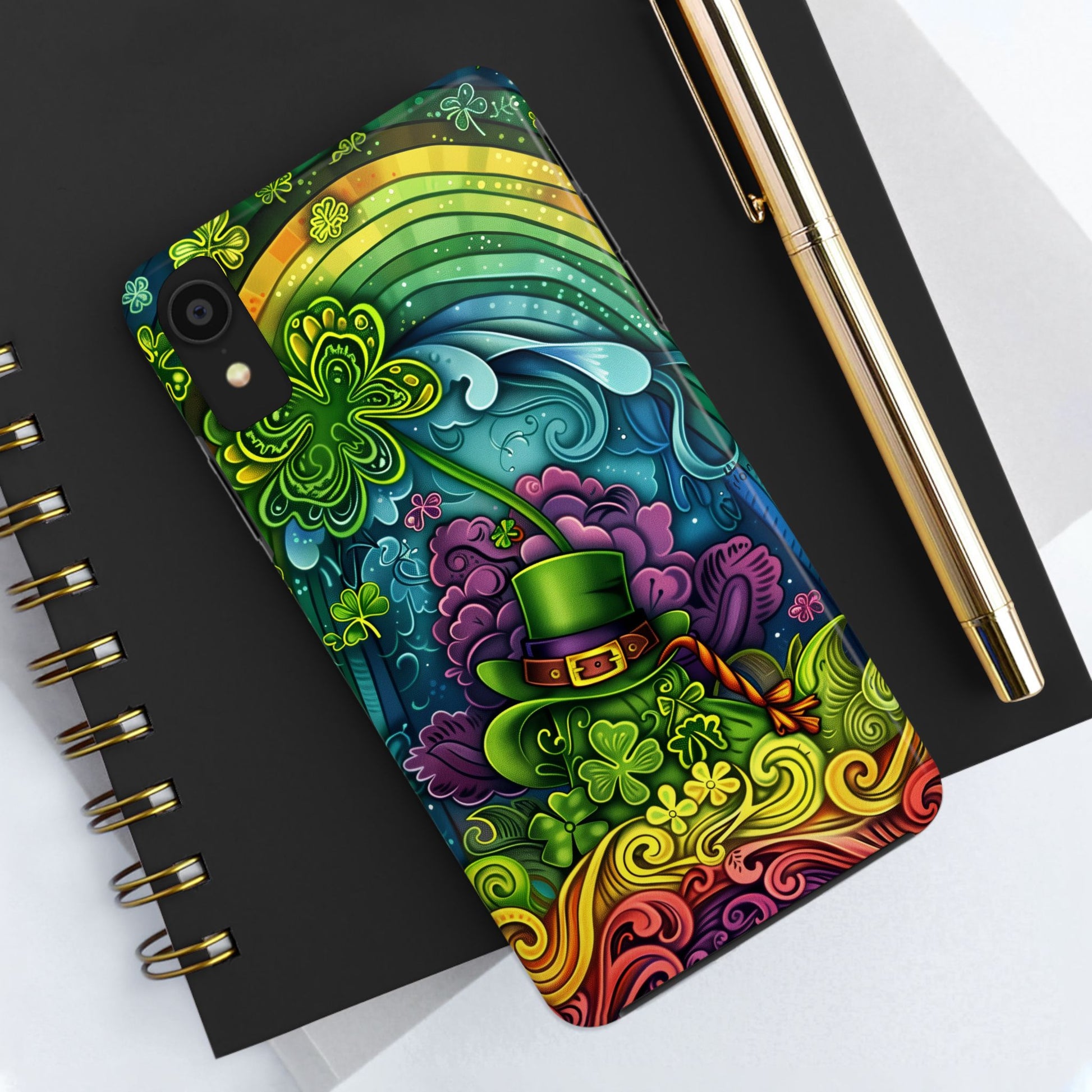 St. Patrick's Day Lucky Phone Case, Green Shamrock Protective Cover, Durable Irish Luck Phone Accessory, Holiday Gift Idea