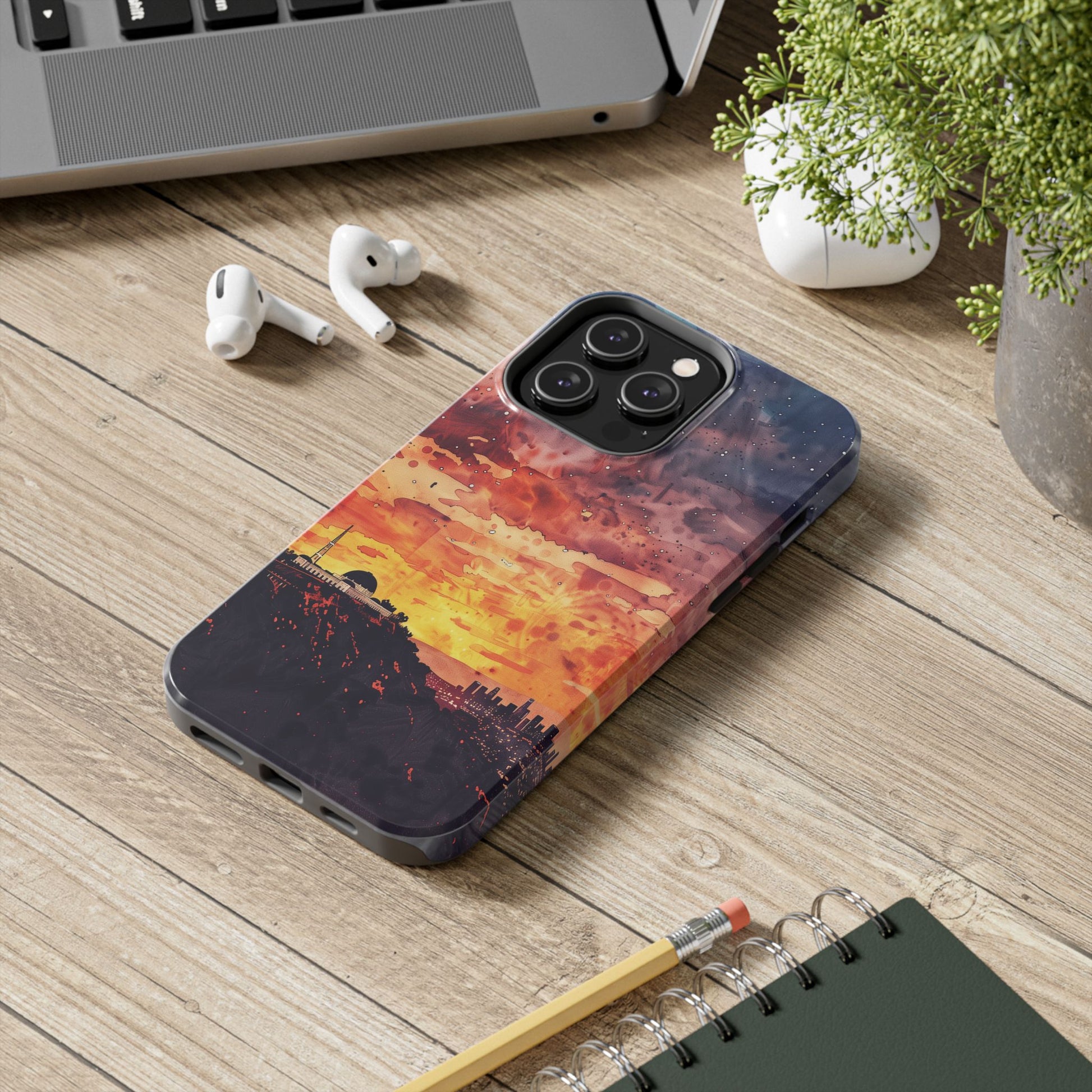 Los Angeles Sunset iPhone Case, Golden Hour Scenic View, Hollywood Hills Sunset Phone Case, Palm Trees Phone Case, iphone 15 pro max case