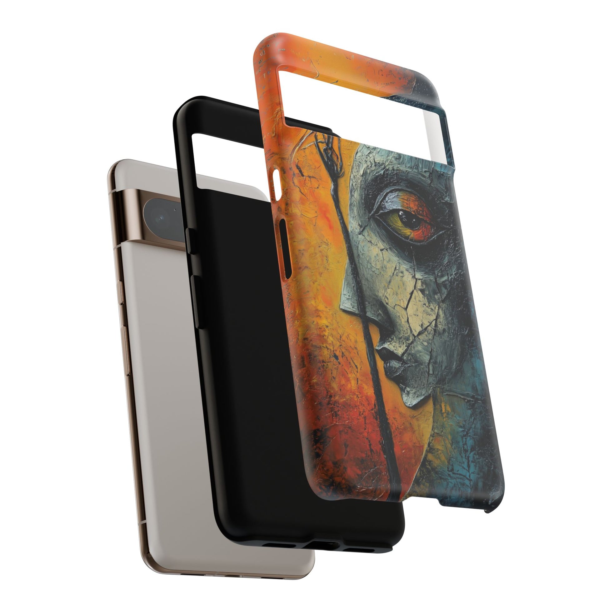 Surrealist Art Phone Case Salvador Dali Style Face Tough Case Unique Artistic 3D Textured Look Surrealism Gift Art iPhone 13 14 15 16