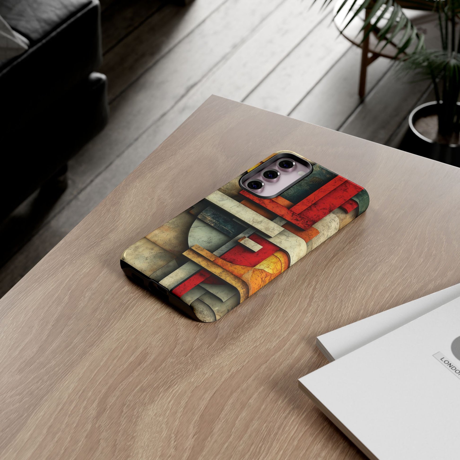 Red Prairie Style Frank Lloyd Wright Usonian Phone Case Geometric Stained Glass Art Deco Marble Gold 13 14 15 16 iPhone Pro Max Galaxy Pixel