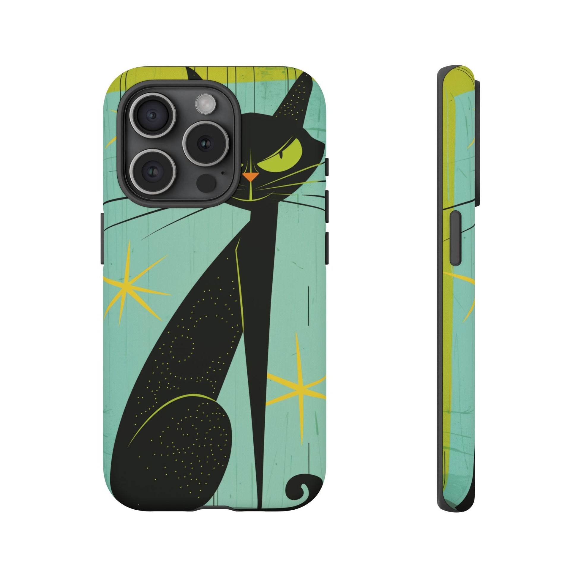 Mid-Century Modern Phone Case, Mid Mod Android Case, Atomic Cats Android Case, Retro Chic Smartphone Cover, Unique Artistic Phone Accessory