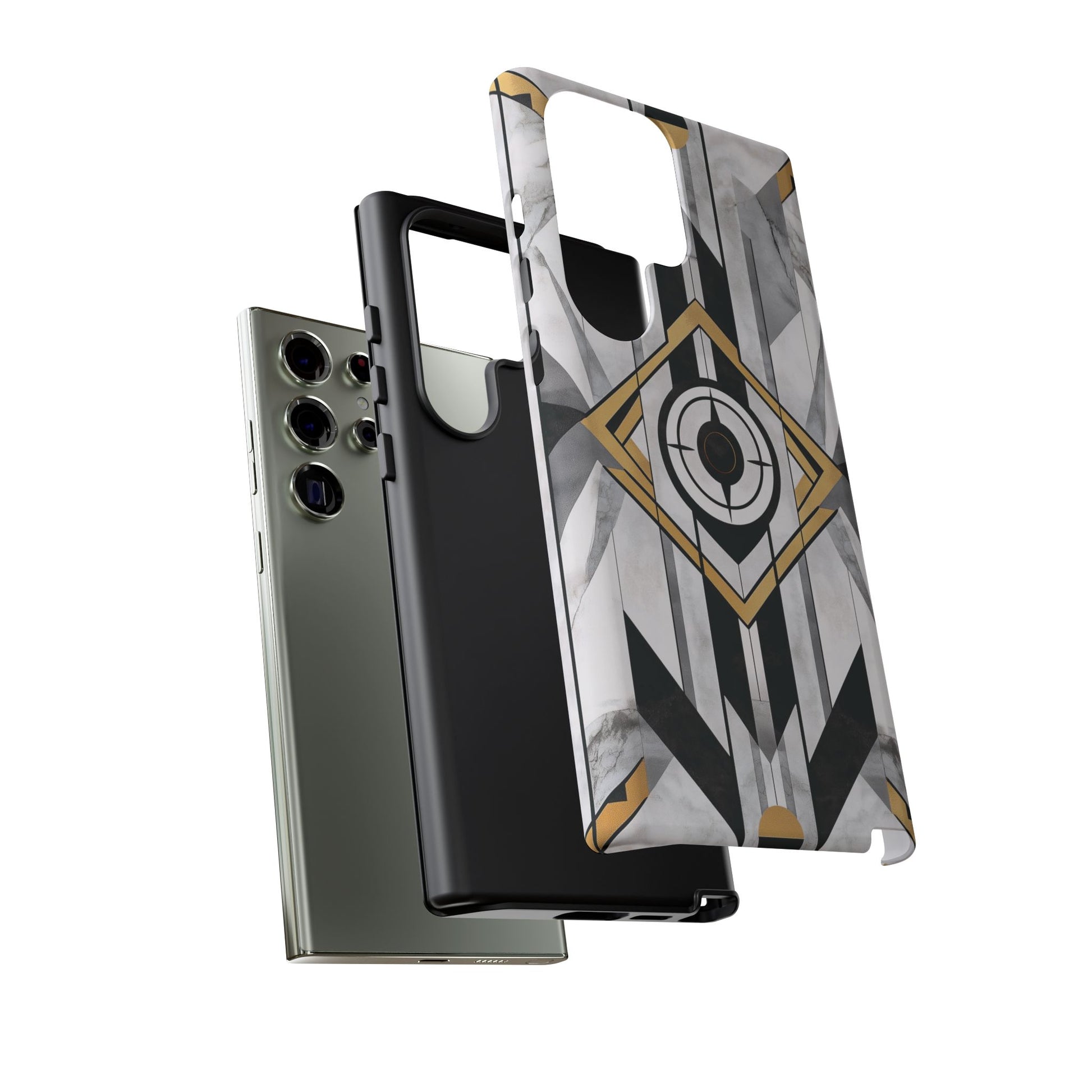 Frank Lloyd Wright Inspired White Phone Case Geometric Stained Glass Art Deco Great Gatsby 13 14 15 16 iPhone Pro Max Galaxy Pixel