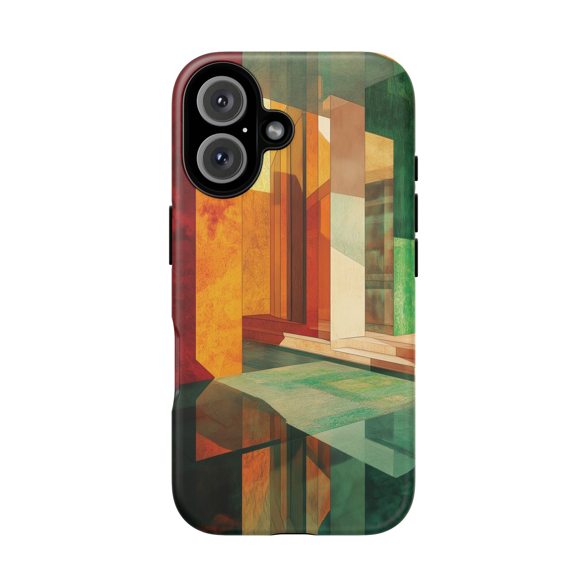 Art Deco Frank Lloyd Wright Inspired Usonian Phone Case Geometric Stained Glass Art Deco Marble Gold 13 14 15 16 iPhone Pro Max Galaxy Pixel