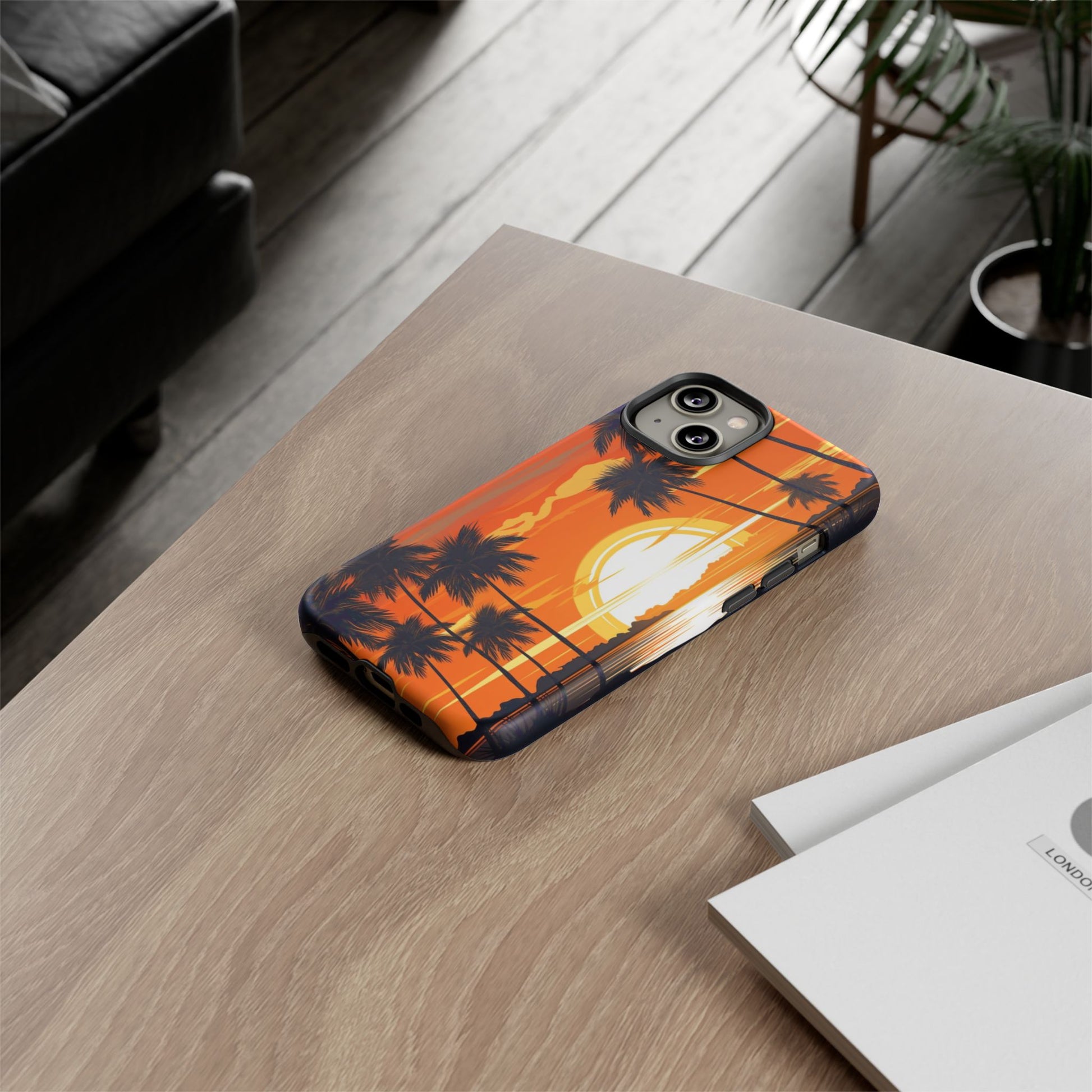 Sunset Palm Trees Tough Phone Cases for iPhone and Android