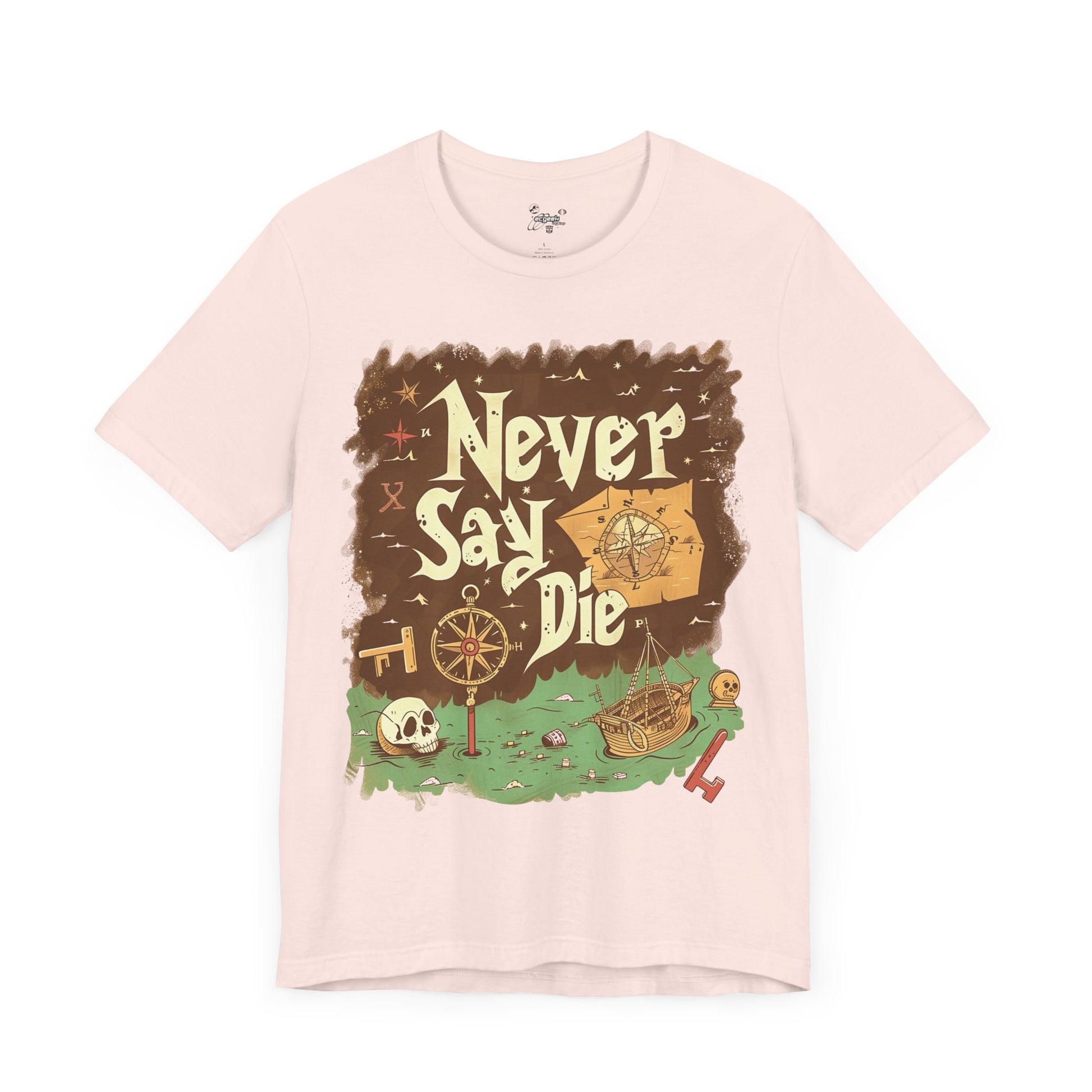Never Say Die Goonies Inspired Treasure Hunt Shirt Pirate Map Graphic Tee Retro Movie Shirt 80s Movie Lovers