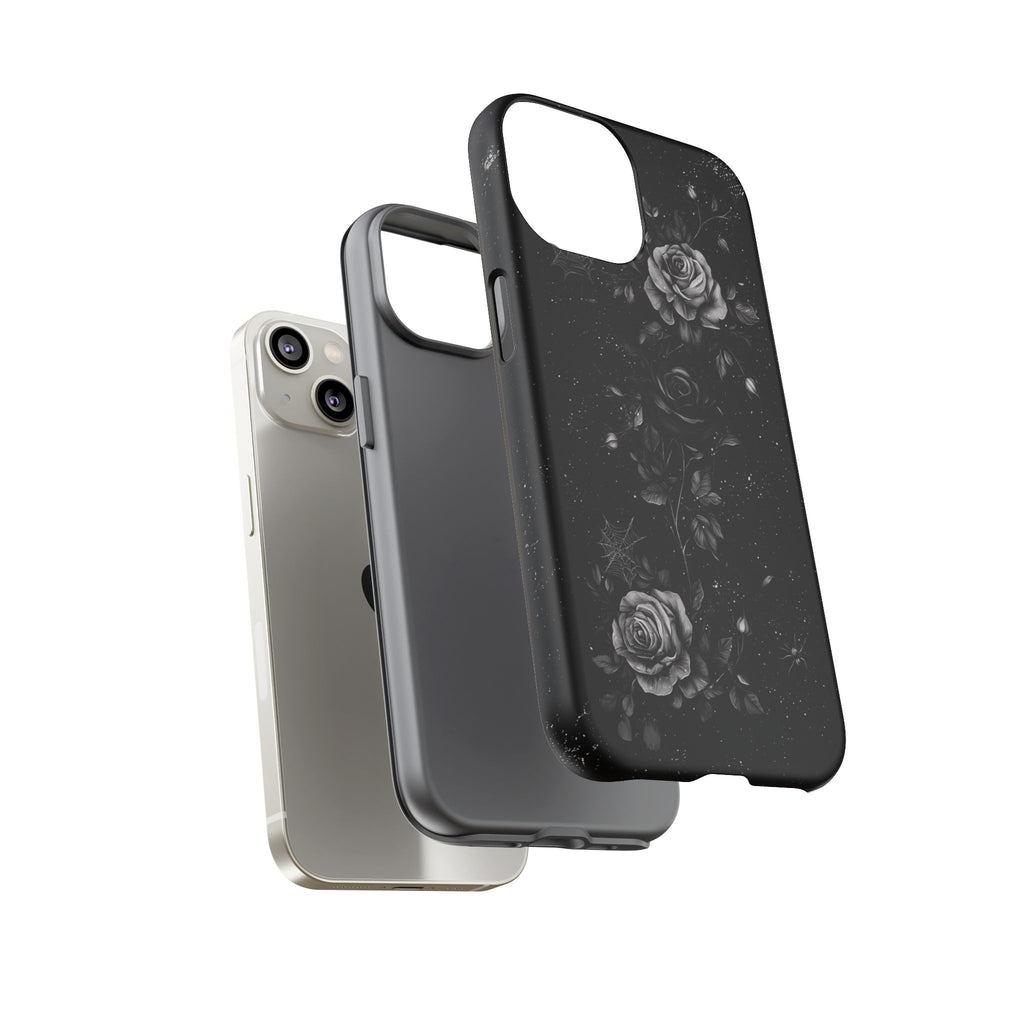 Gothic Floral Phone Case Dark Academia Black Roses Spider Webs Space Witchcraft Night Sky iPhone 13 14 15 16 Pro Max Galaxy Pixel