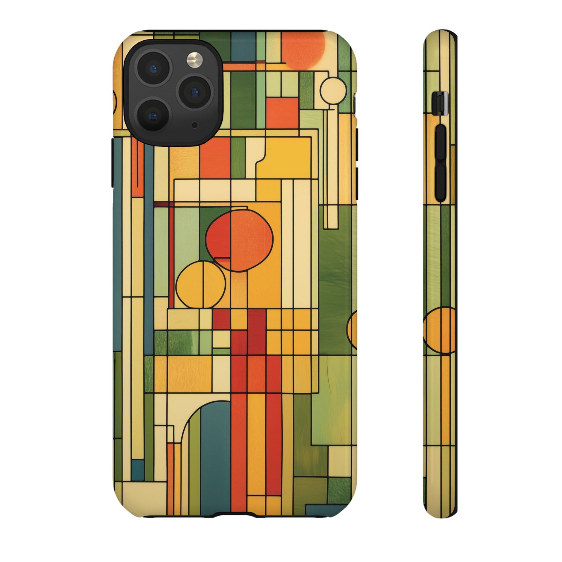 Frank Lloyd Wright Inspired Prairie Style Usonian Phone Case Geometric Stained Glass Art Deco 13 14 15 16 iPhone Pro Max Galaxy Pixel