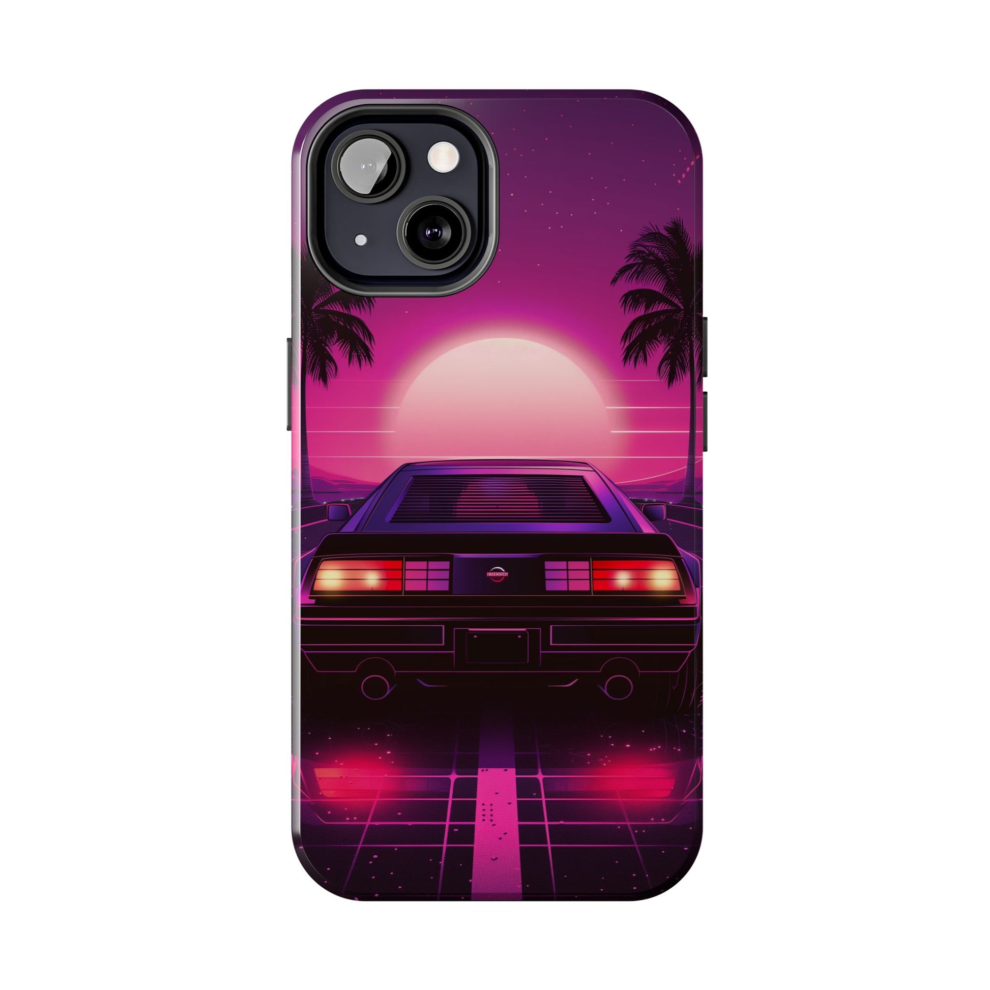 Durable 80s Retro Car Phone Case - Tough Vintage Design - Protective Mobile Cover - Fun Classic Car Accessory