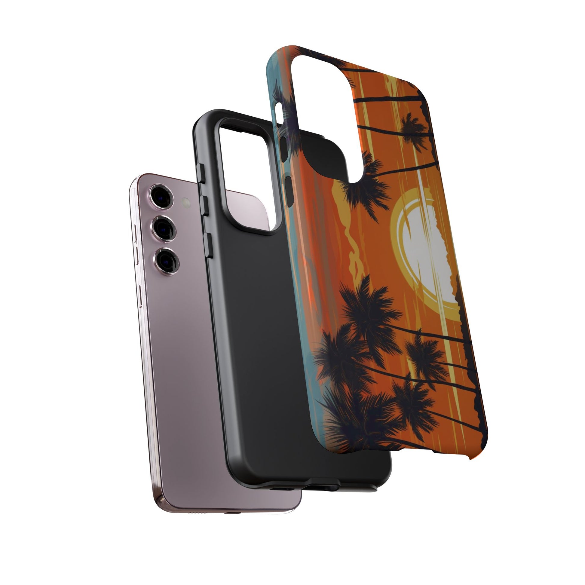 Sunset Palm Trees Tough Phone Cases for iPhone and Android
