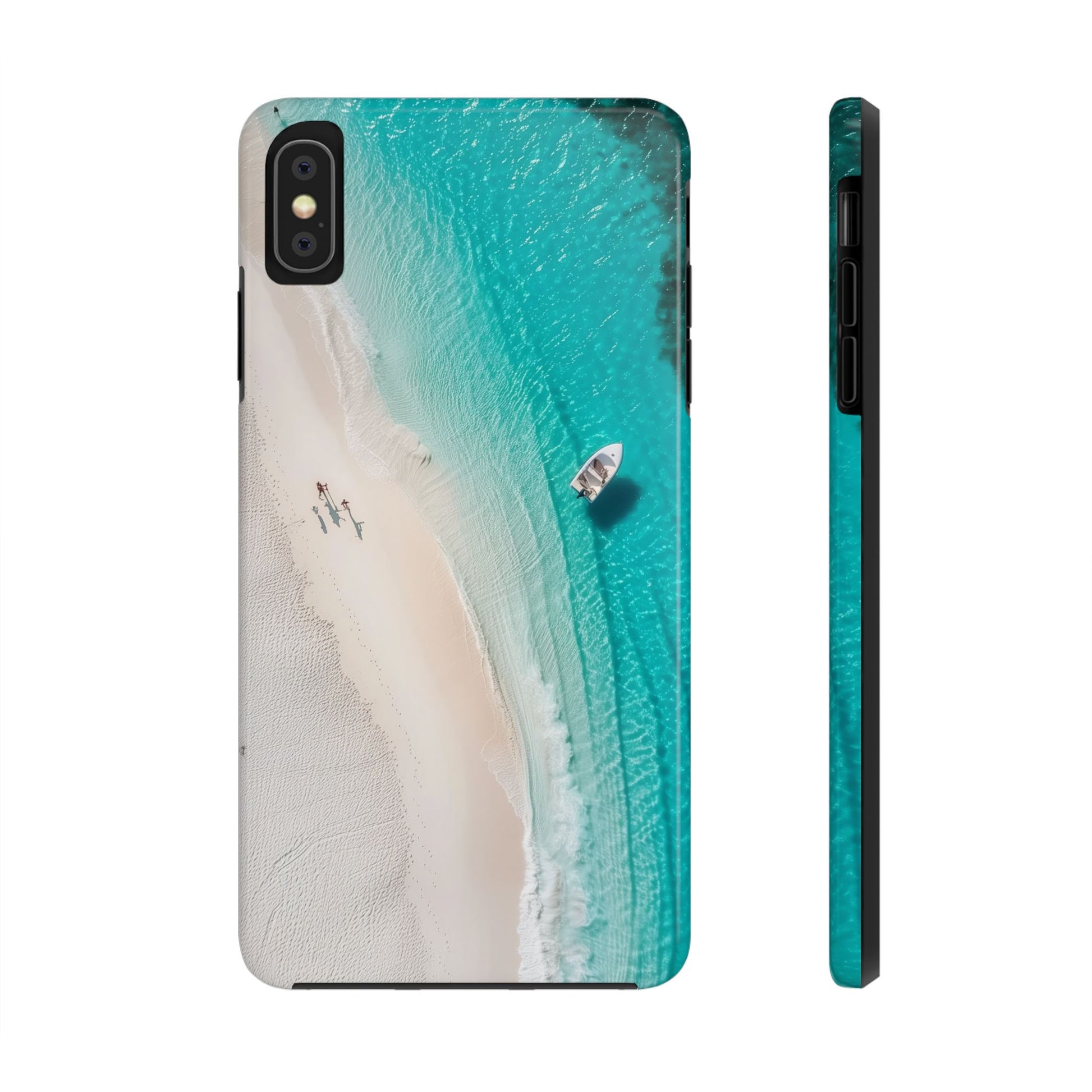 Turquoise Tranquility: Durable iPhone Case with White Sand Beach