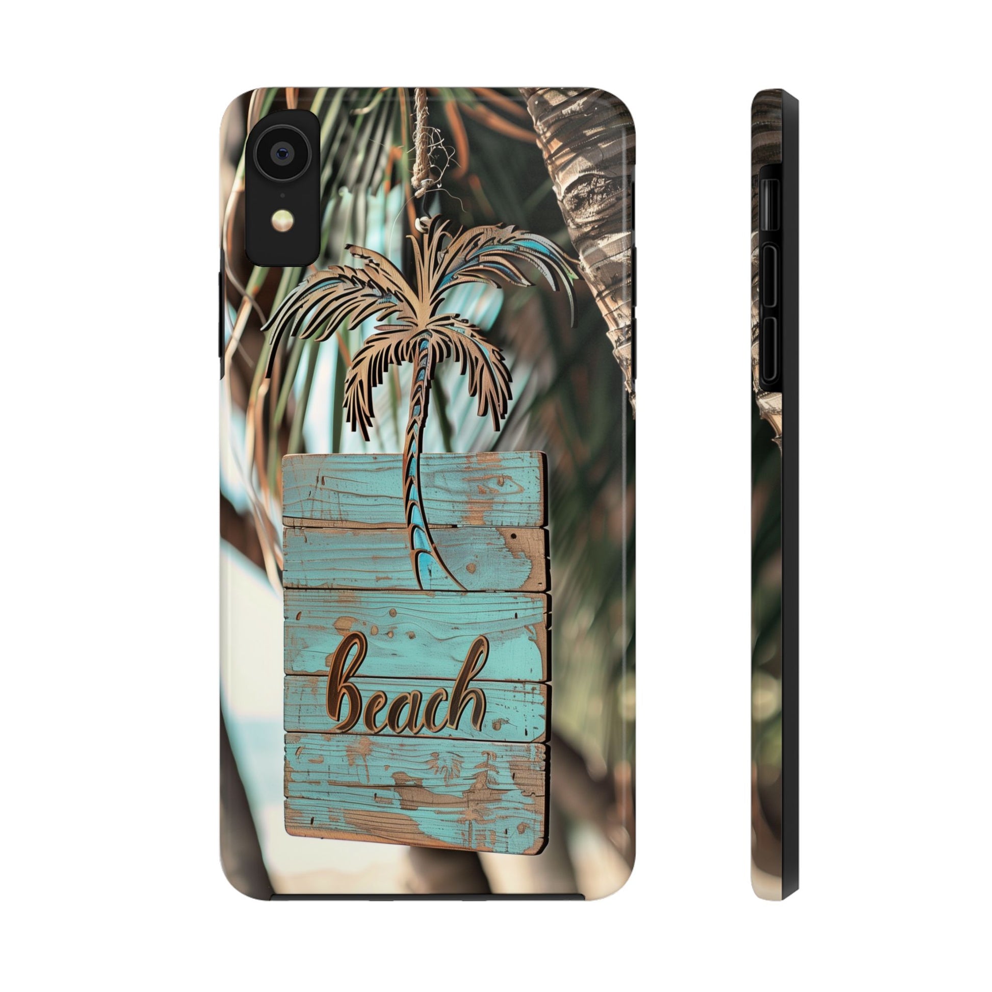 Durable Phone Case with Palm Tree Charm