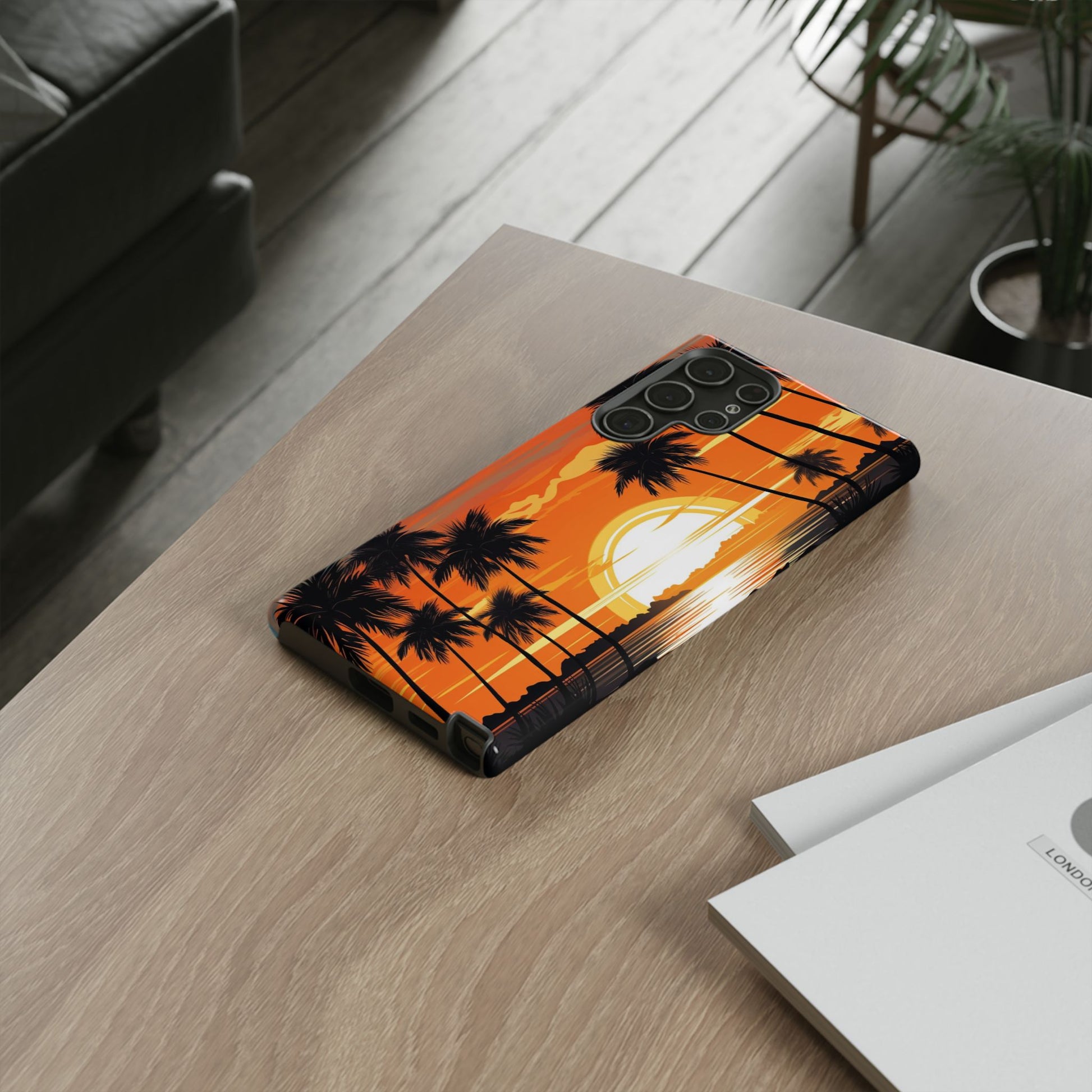 Sunset Palm Trees Tough Phone Cases for iPhone and Android