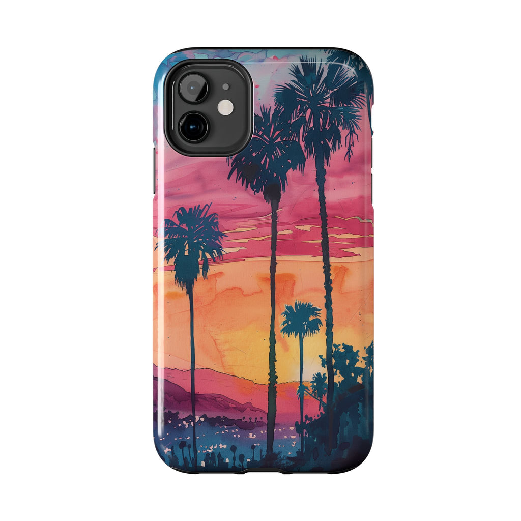 Los Angeles Sunset iPhone Case, Golden Hour Scenic View, Hollywood Hills Sunset Phone Case, Palm Trees Phone Case, iphone 15 pro max case