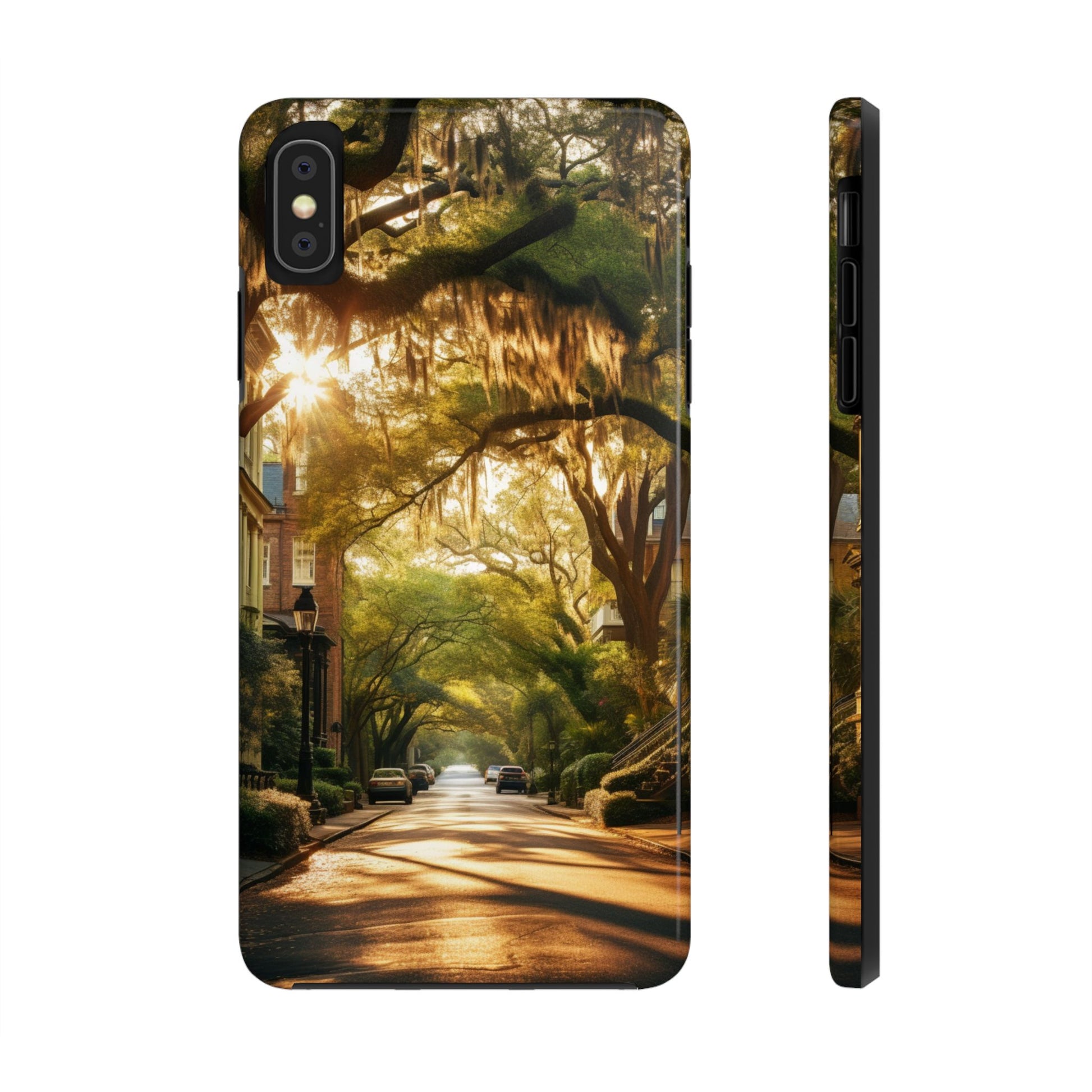 Historic Savannah Georgia Street Scene Phone Case - Unique Protective Cover for iPhone Models, Perfect Souvenir or Gift