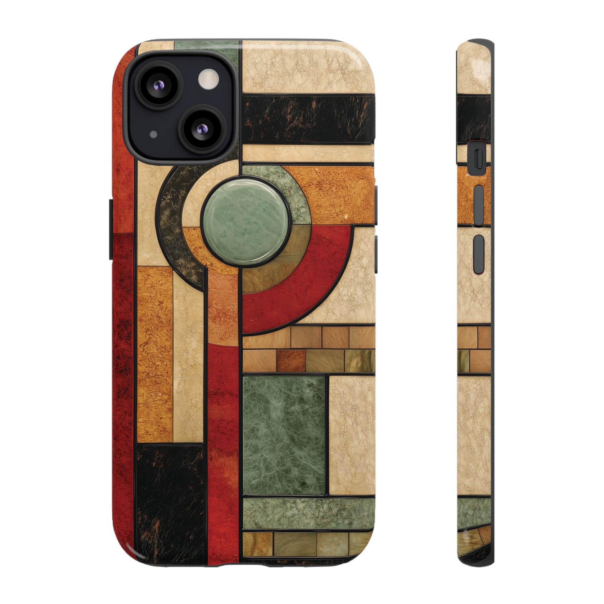 Stone Prairie Frank Lloyd Wright Usonian Phone Case Geometric Stained Glass Art Deco Marble Gold 13 14 15 16 iPhone Pro Max Galaxy Pixel