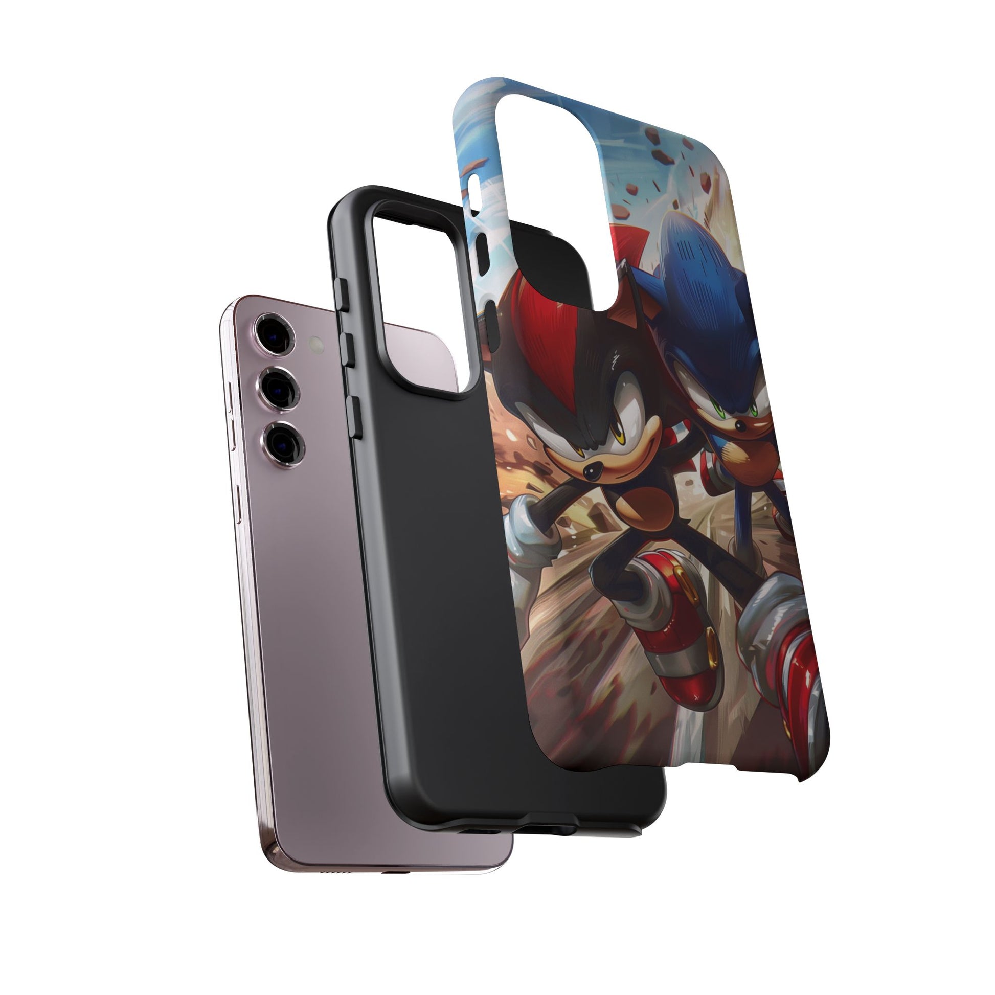 Sonic and Shadow Phone Case, Sonic and Shadow, Tough Android Case, Fun Video Game Phone Case, Retro Game Case, SEGA Video Game Android Case