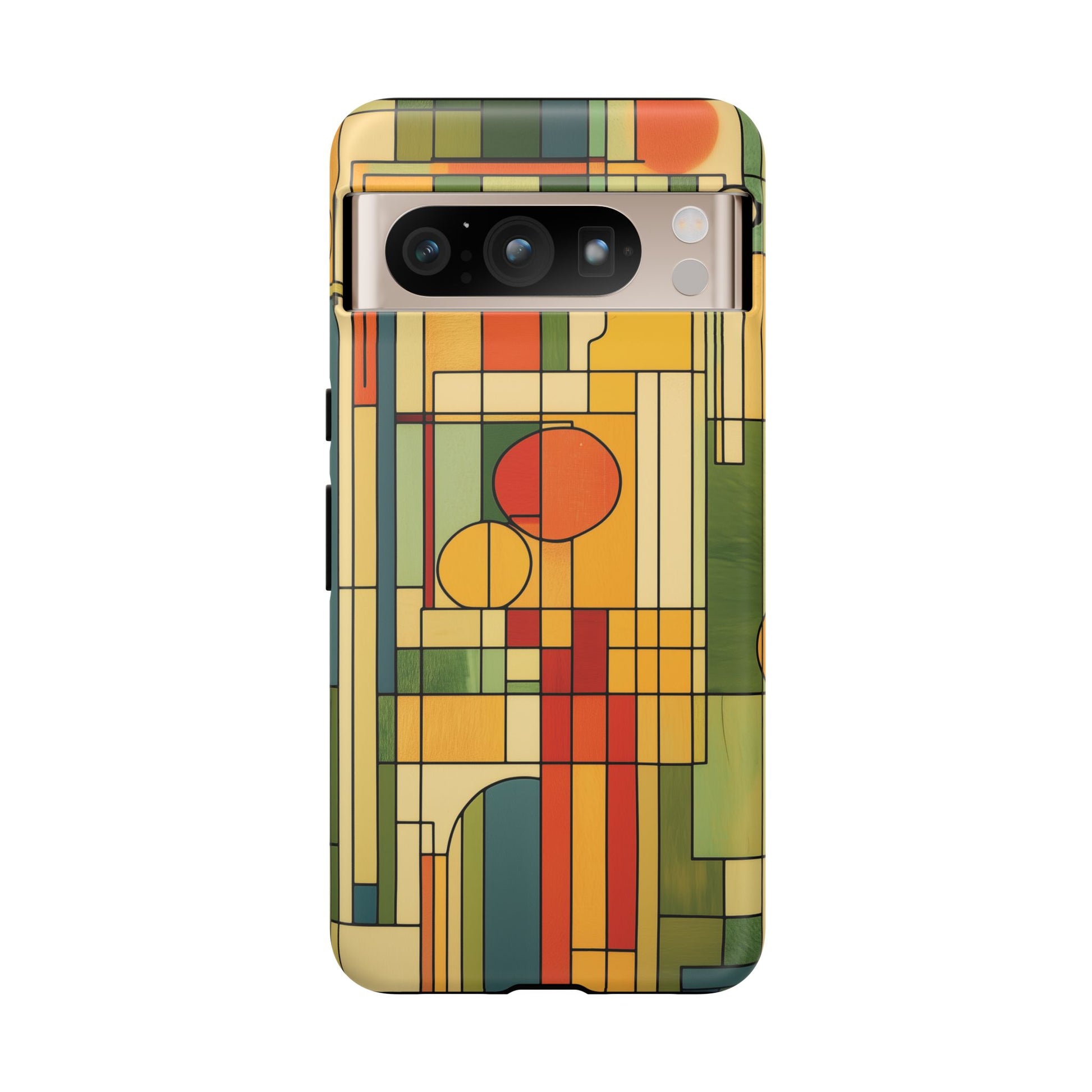 Frank Lloyd Wright Inspired Prairie Style Usonian Phone Case Geometric Stained Glass Art Deco 13 14 15 16 iPhone Pro Max Galaxy Pixel