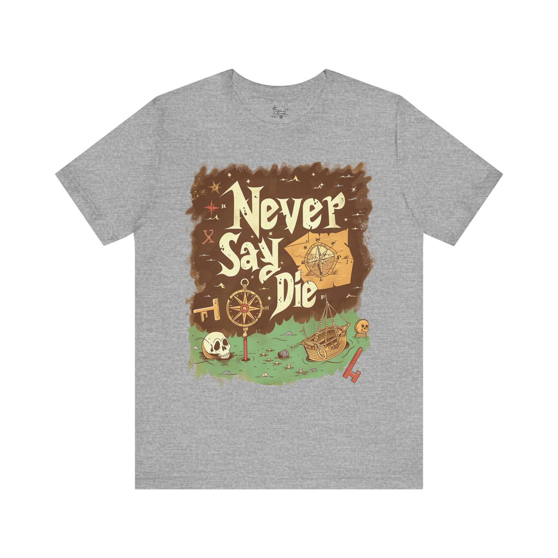 Never Say Die Goonies Inspired Treasure Hunt Shirt Pirate Map Graphic Tee Retro Movie Shirt 80s Movie Lovers