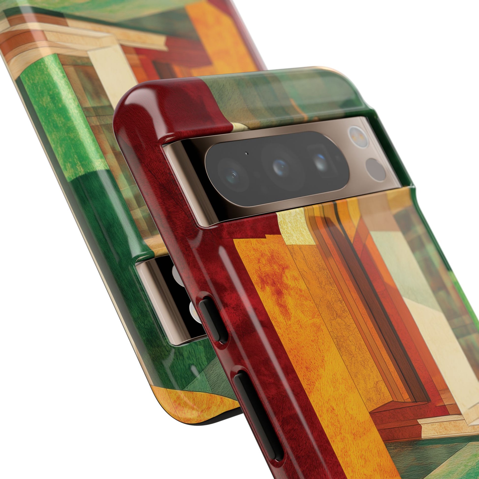 Art Deco Frank Lloyd Wright Inspired Usonian Phone Case Geometric Stained Glass Art Deco Marble Gold 13 14 15 16 iPhone Pro Max Galaxy Pixel