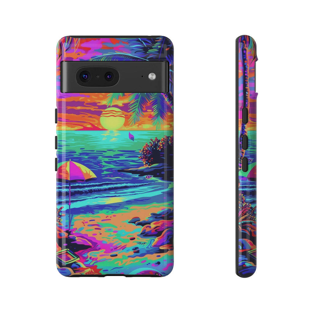 Beach Bliss: Durable Android Phone Case with Lisa Frank Style