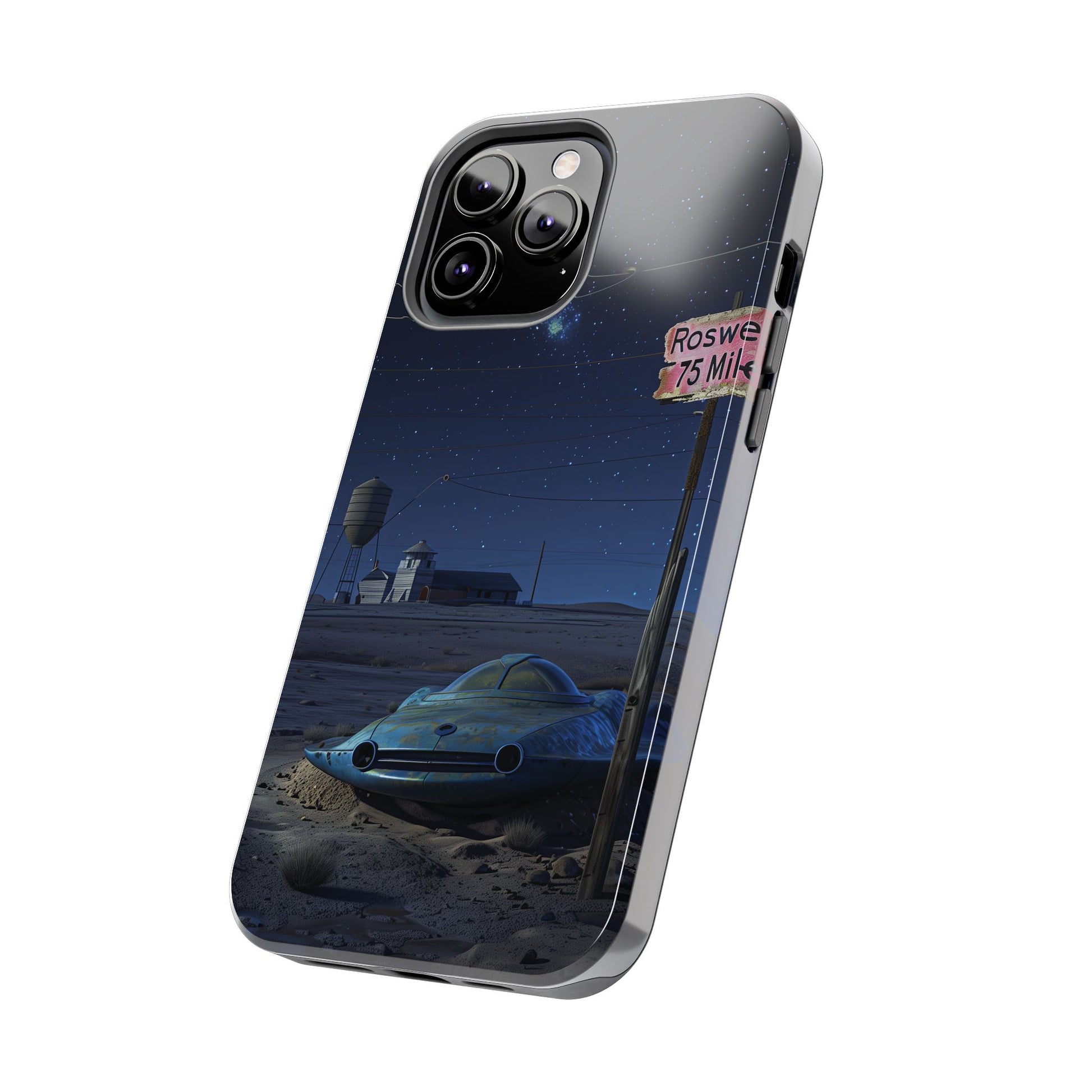 UFO Phone Case, Tough iPhone Case, Roswell UFO Crash Phone Case, Alien Invasion Design, Extraterrestrial iPhone Cover, Unique Sci-Fi Gift