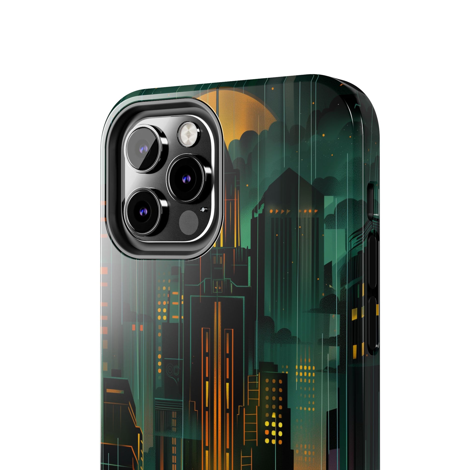 Nighttime Batman Phone Case - Gotham Art Deco Style - Noir Inspired Phone Cover - Dark Knight Accessory