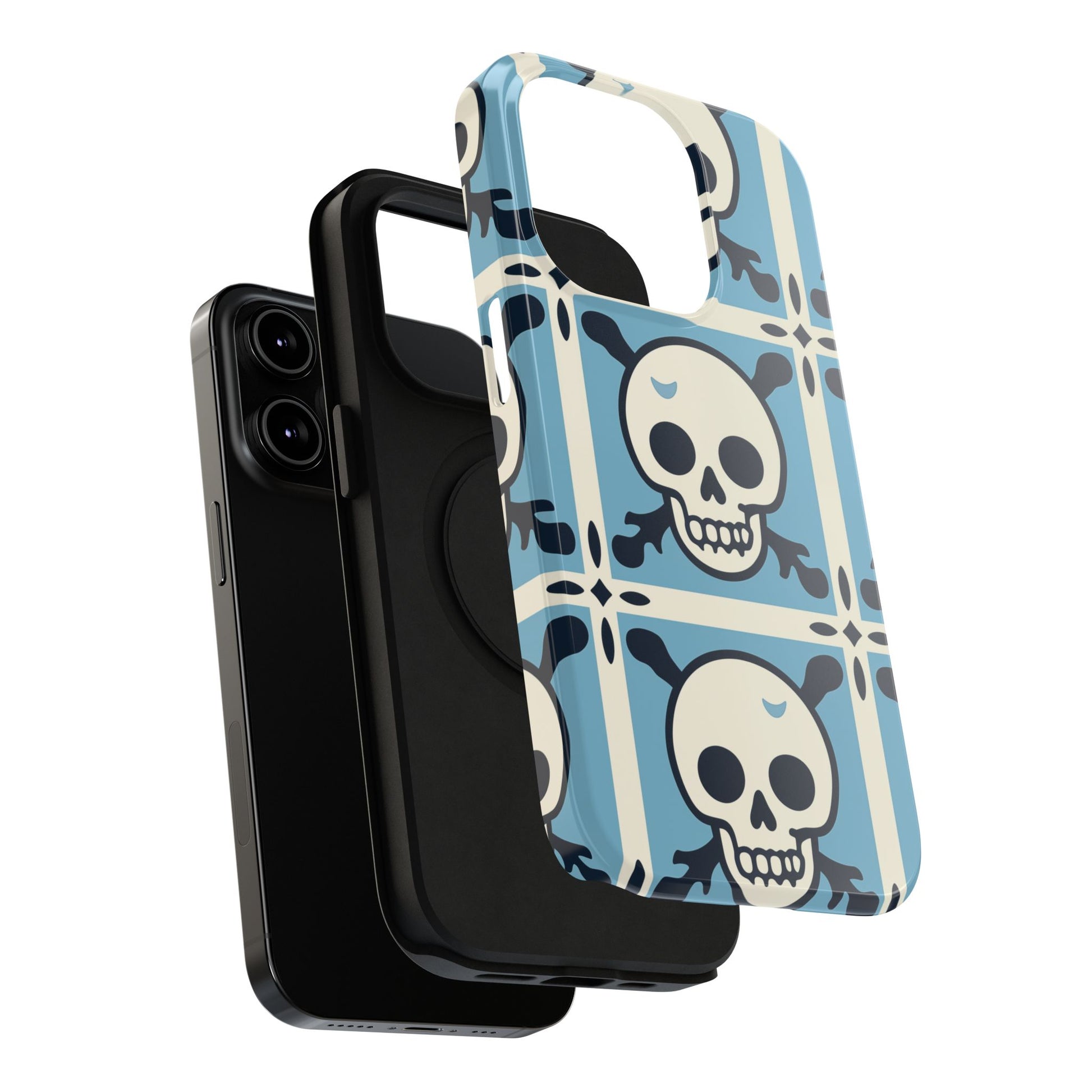 Cute Skull Phone Case Sugar Skull Ghingham Impact-Resistant Cover Goth Skull, Halloween Gift iphone 13 14 15 16 Pro Max