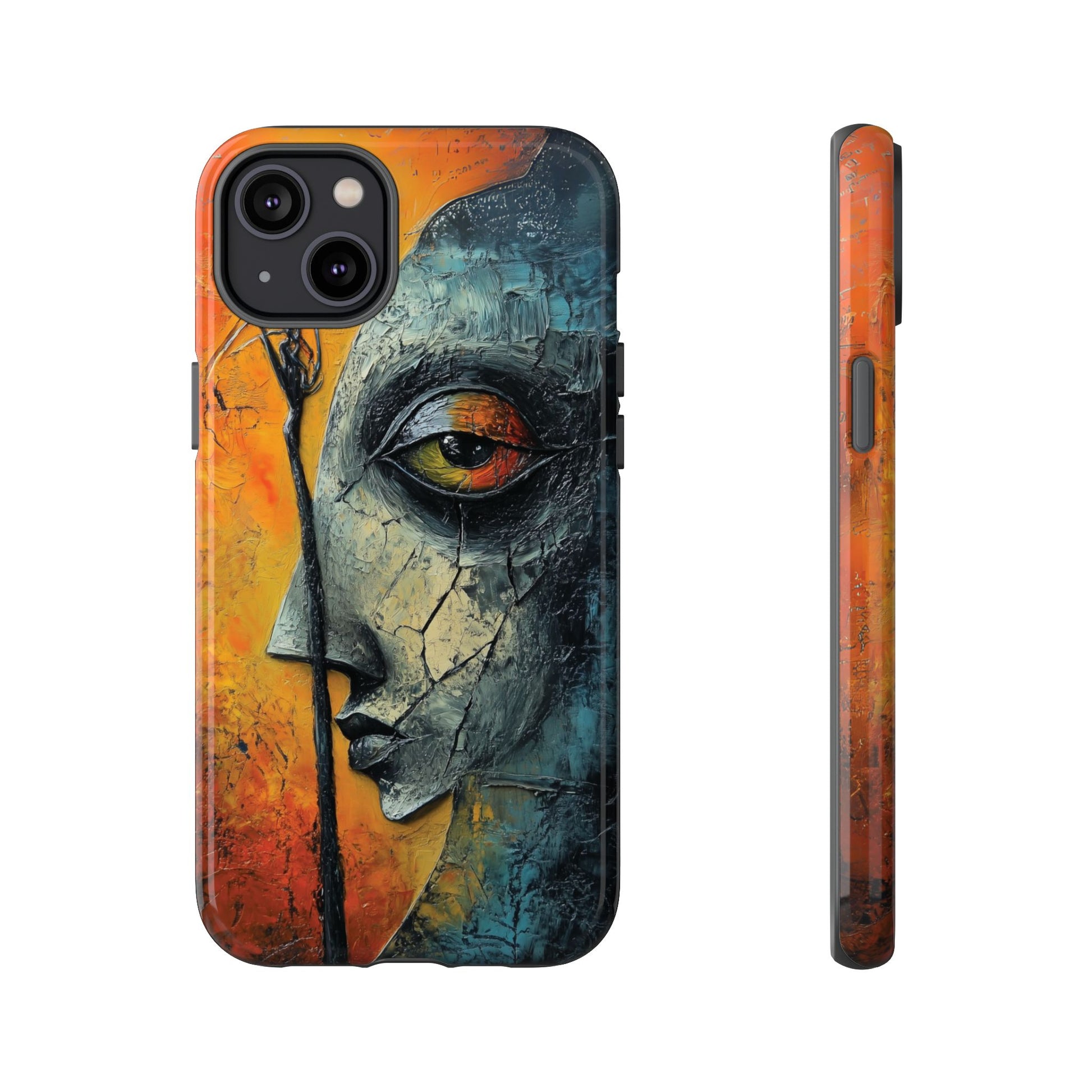 Surrealist Art Phone Case Salvador Dali Style Face Tough Case Unique Artistic 3D Textured Look Surrealism Gift Art iPhone 13 14 15 16