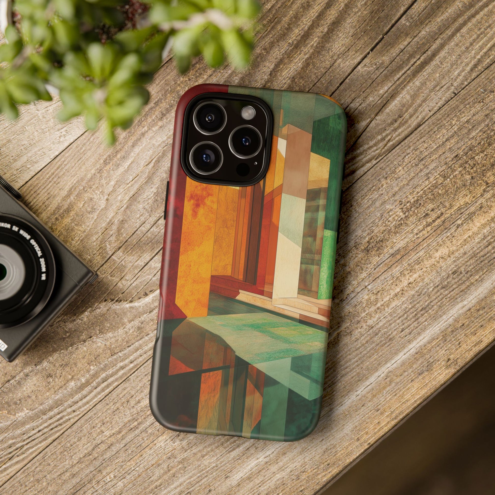 Art Deco Frank Lloyd Wright Inspired Usonian Phone Case Geometric Stained Glass Art Deco Marble Gold 13 14 15 16 iPhone Pro Max Galaxy Pixel