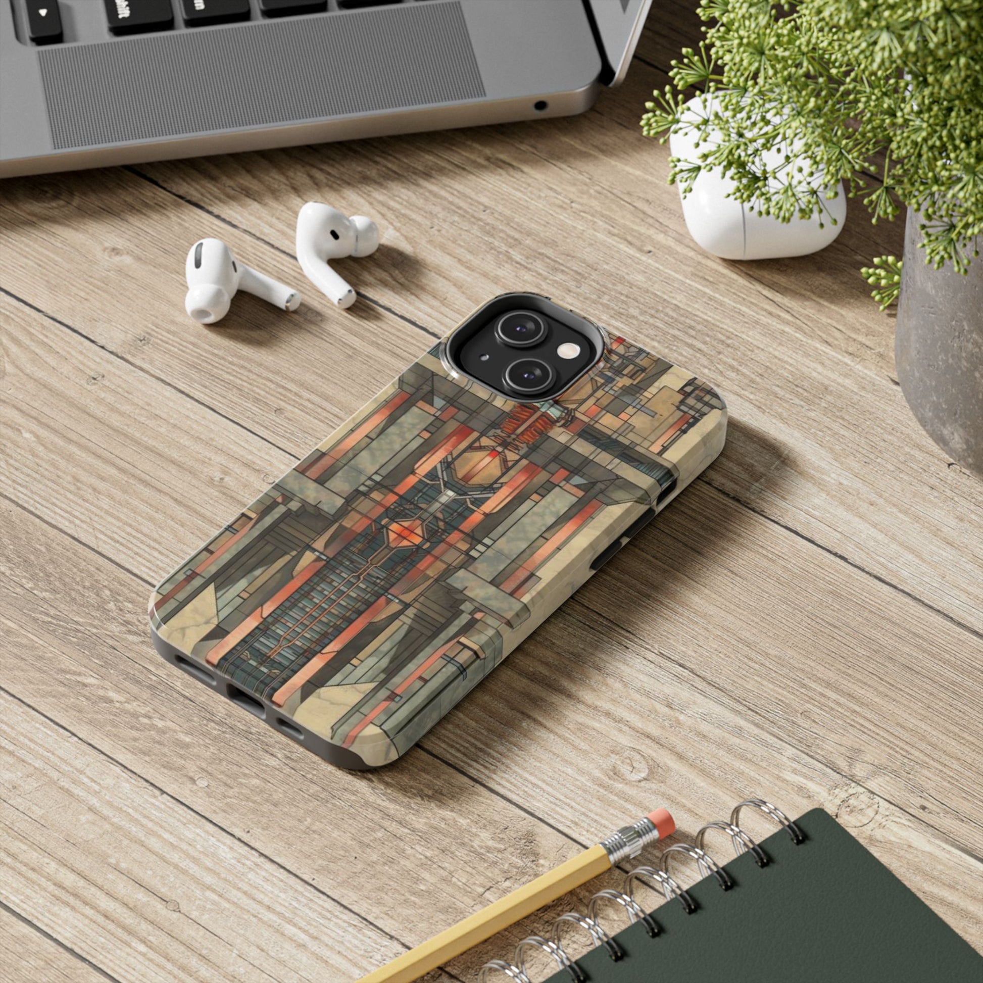 Prairie Style Frank Lloyd Wright Phone Case - Architectural Design iPhone Tough Cover - Unique Art Deco Protective Accessory